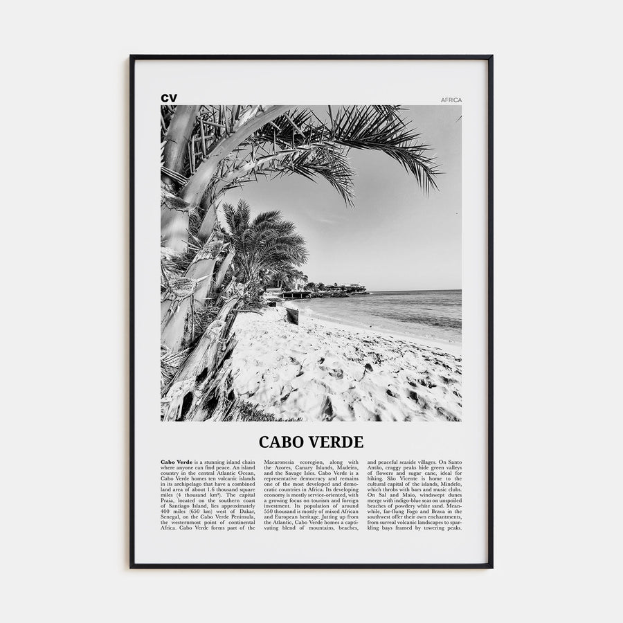 Cabo Verde Travel B&W Poster