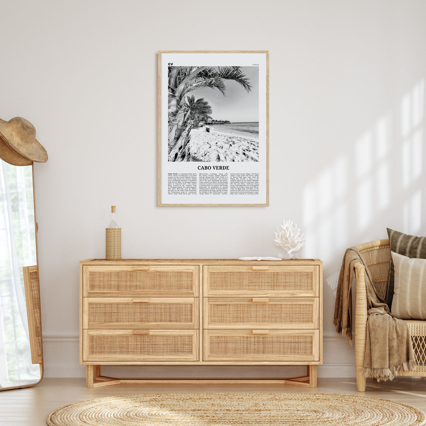 Cabo Verde Travel B&W Poster