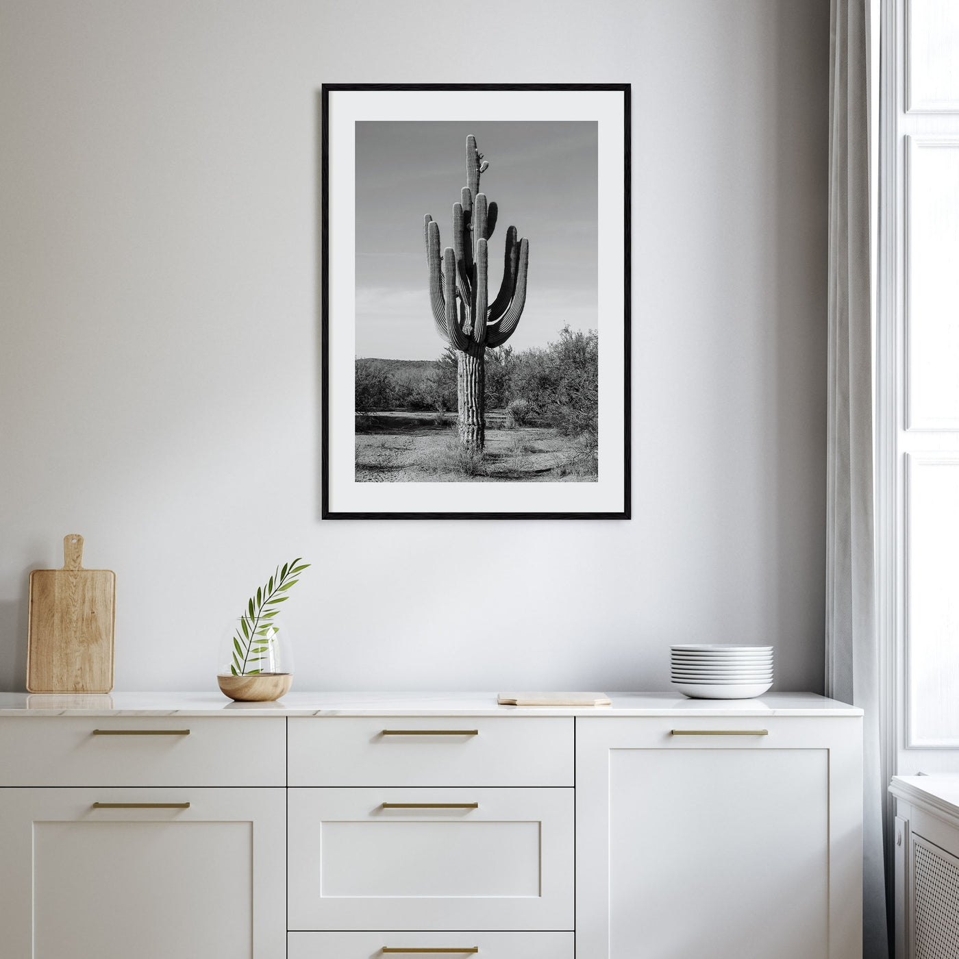 Cactus Photo B&W No 1 Poster