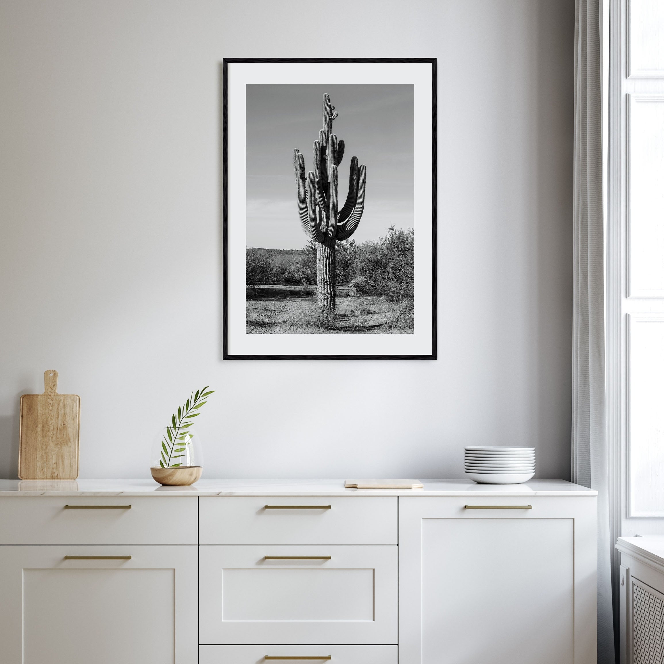 Cactus Photo B&W No 1 Poster