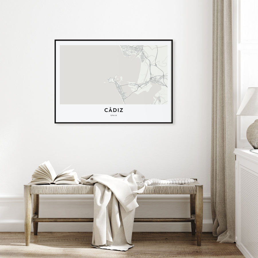 Cádiz Map Landscape Poster