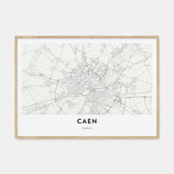 Caen Map Landscape Poster