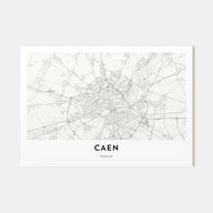 Caen Map Landscape Poster
