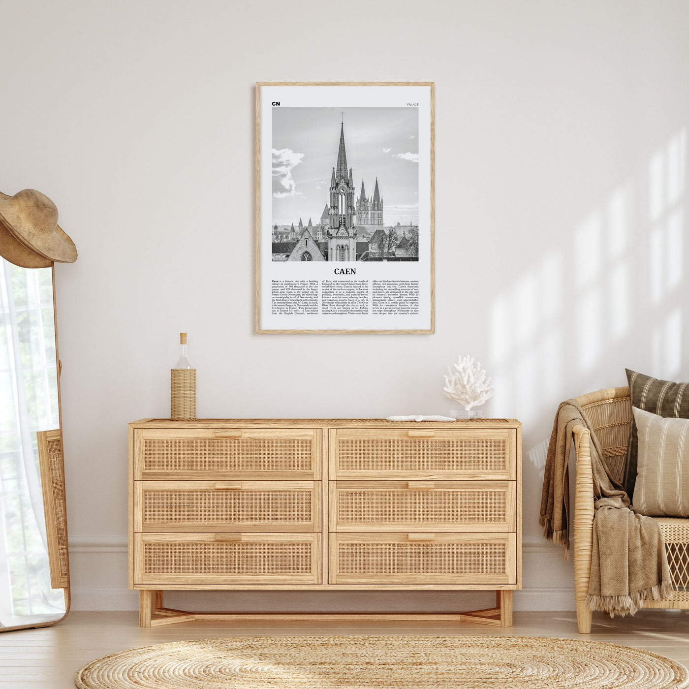 Caen Travel B&W No 2 Poster