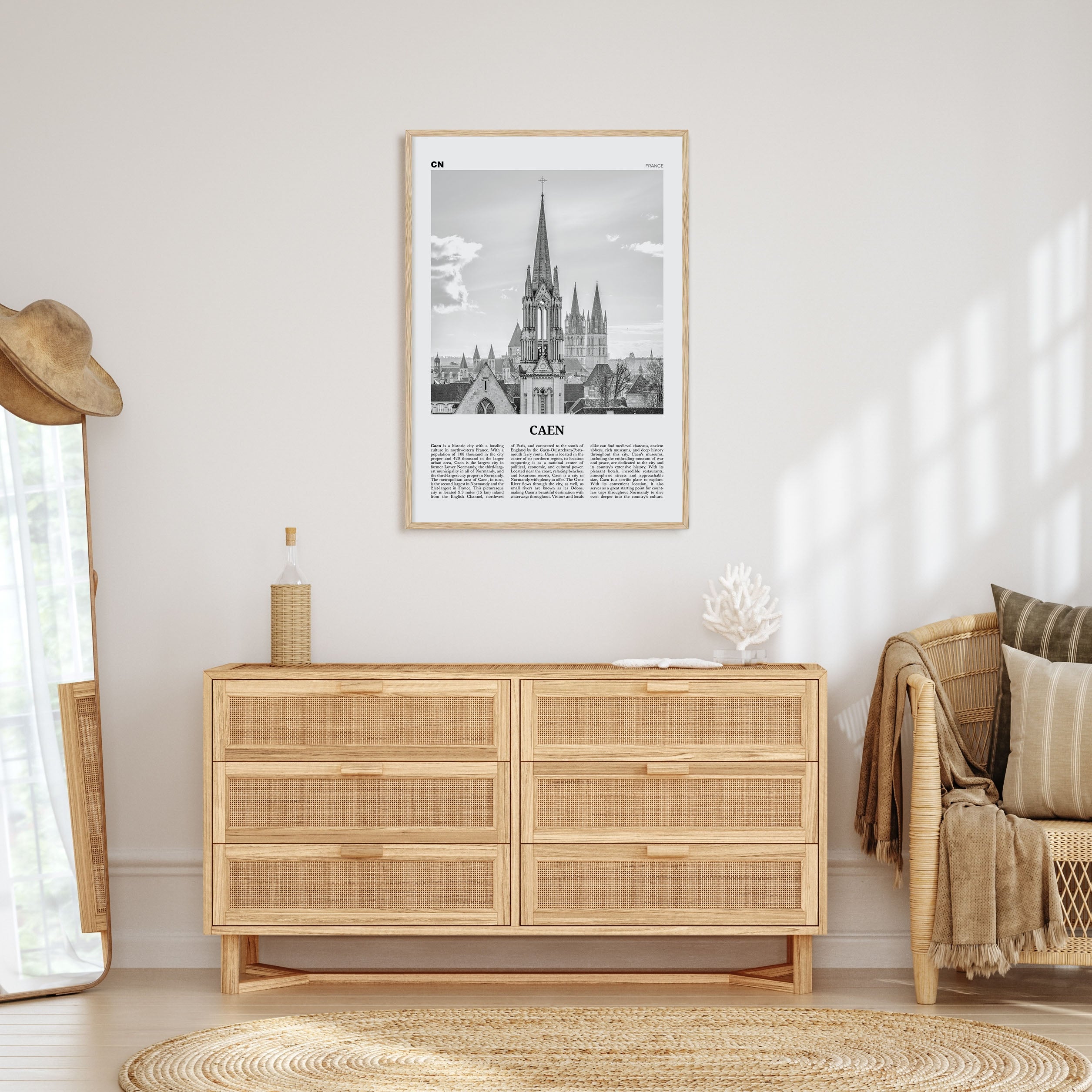 Caen Travel B&W No 2 Poster