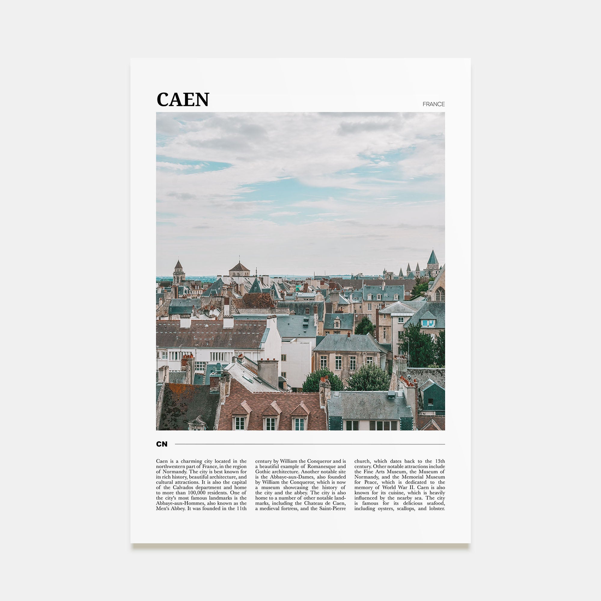 Caen Travel Color Poster