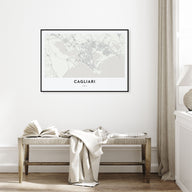 Cagliari Map Landscape Poster