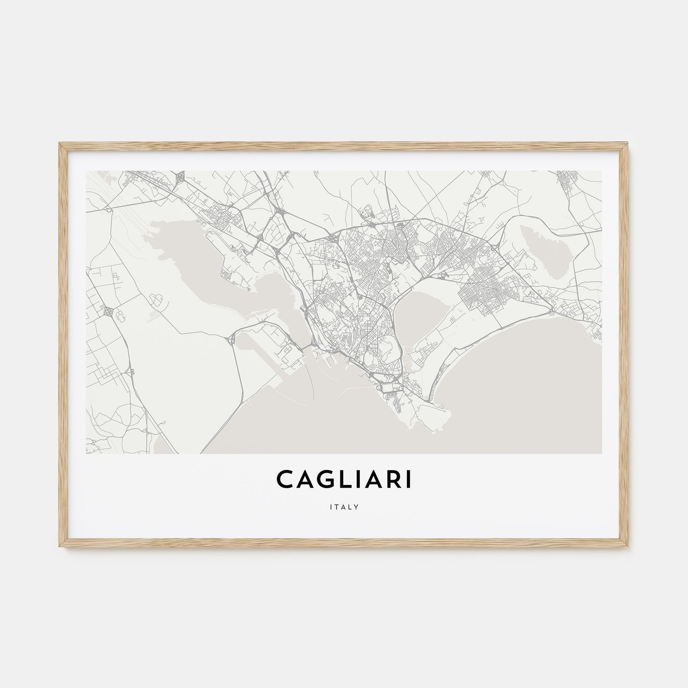 Cagliari Map Landscape Poster