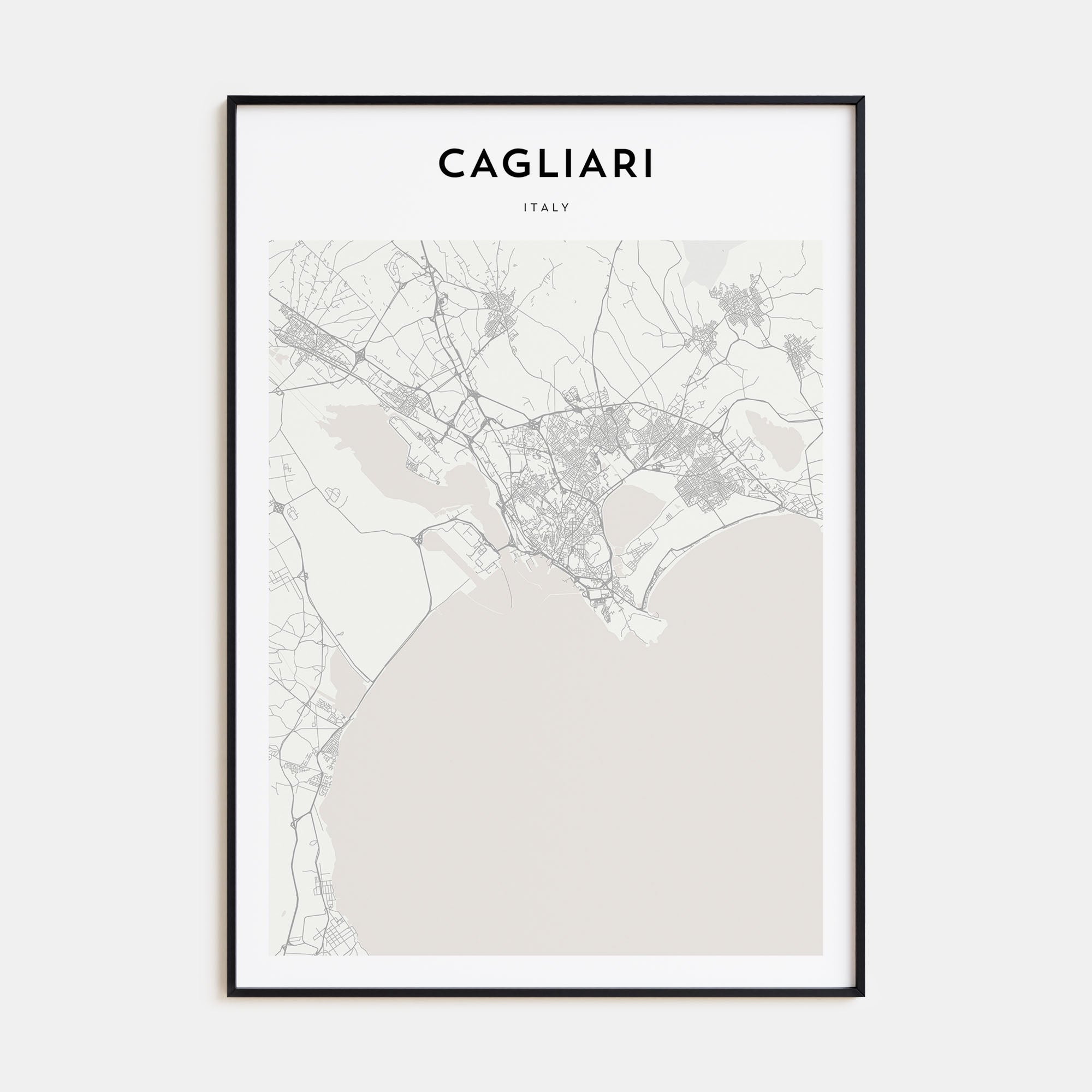 Cagliari Map Portrait Poster