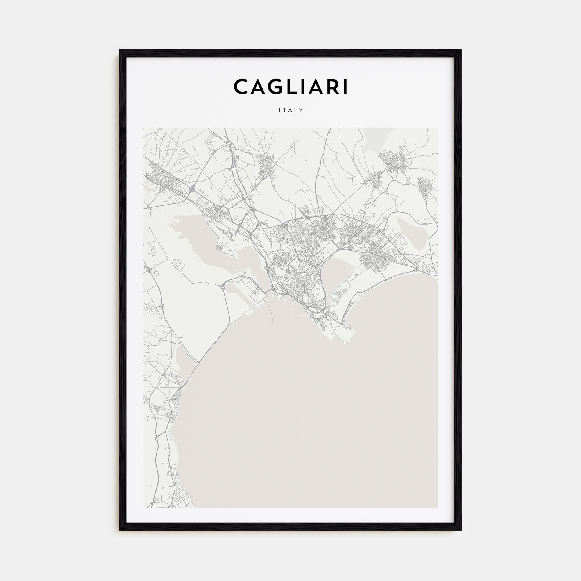 Cagliari Map Portrait Poster