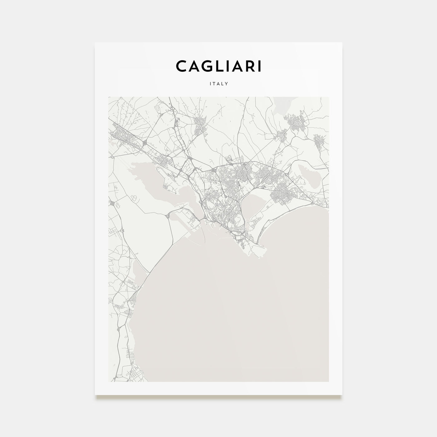 Cagliari Map Portrait Poster