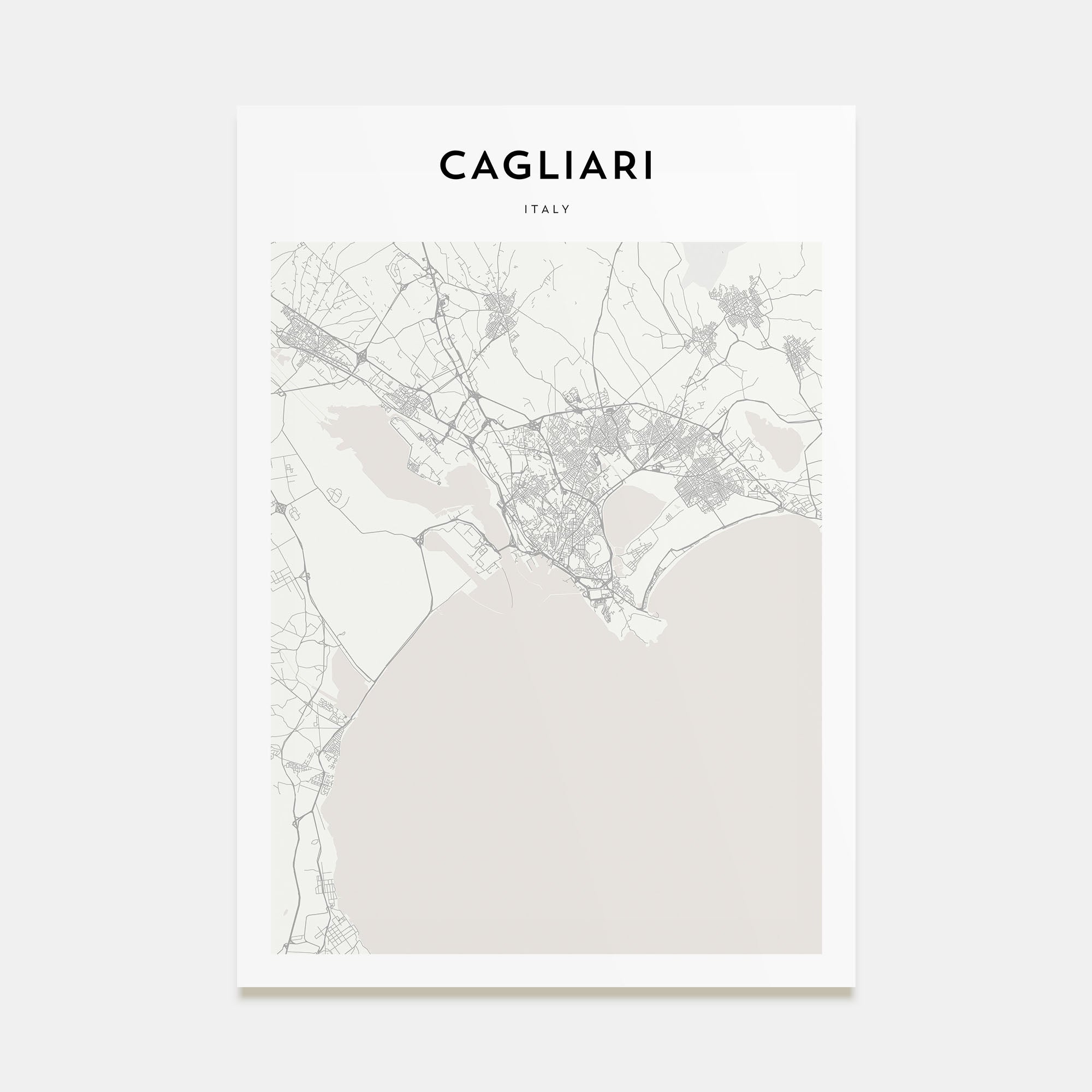 Cagliari Map Portrait Poster