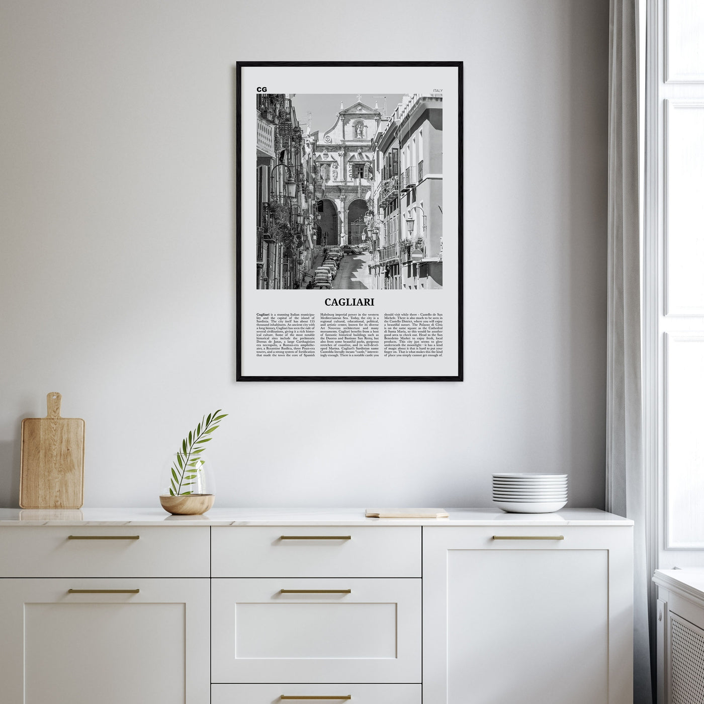 Cagliari Travel B&W No 2 Poster