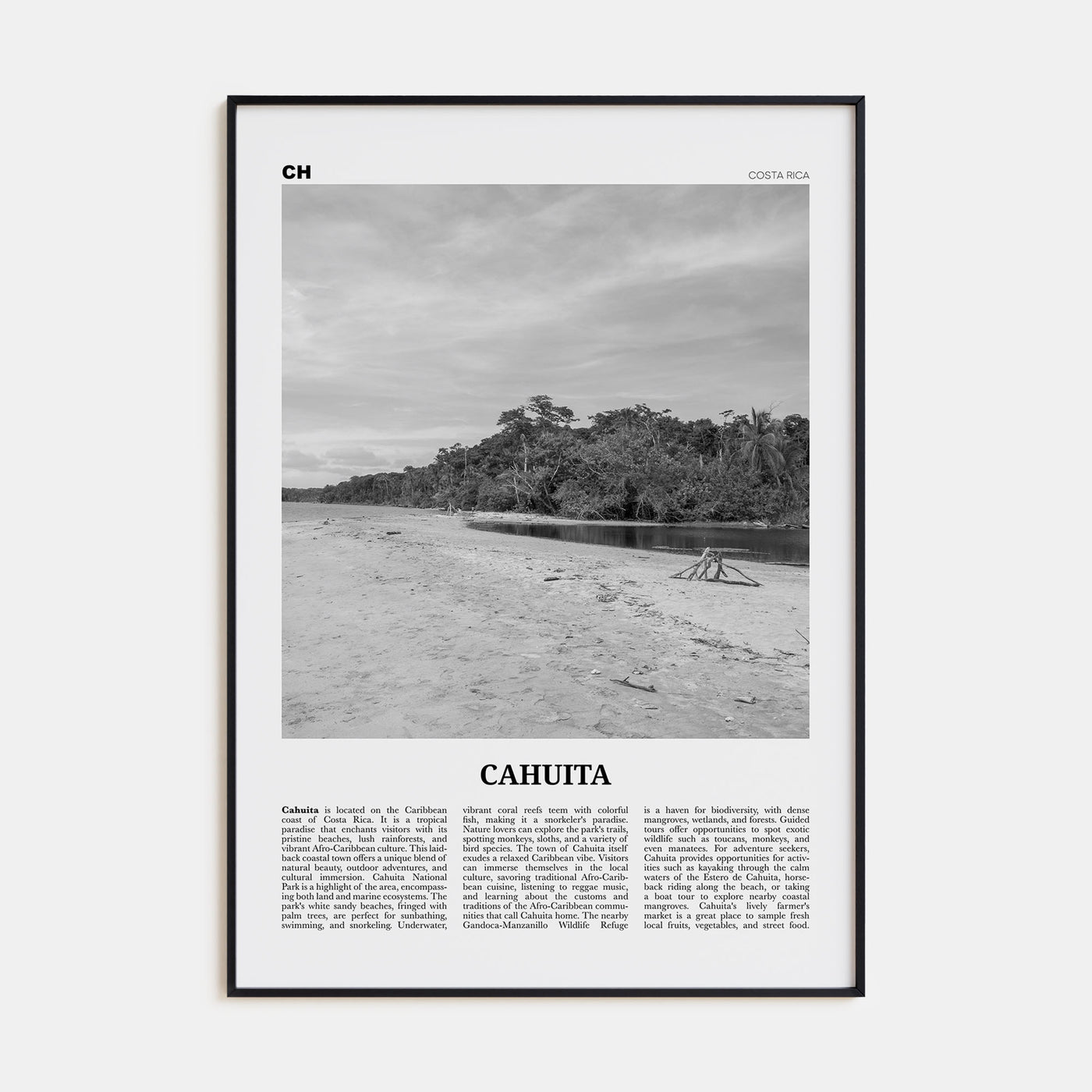 Cahuita Travel B&W Poster