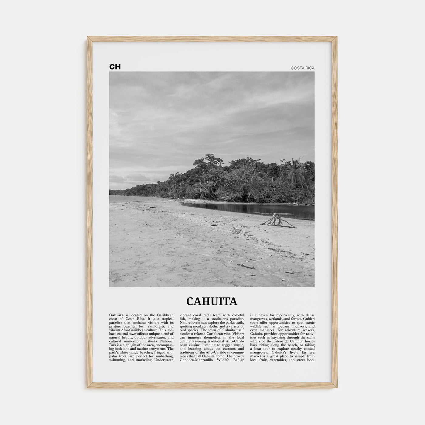 Cahuita Travel B&W Poster