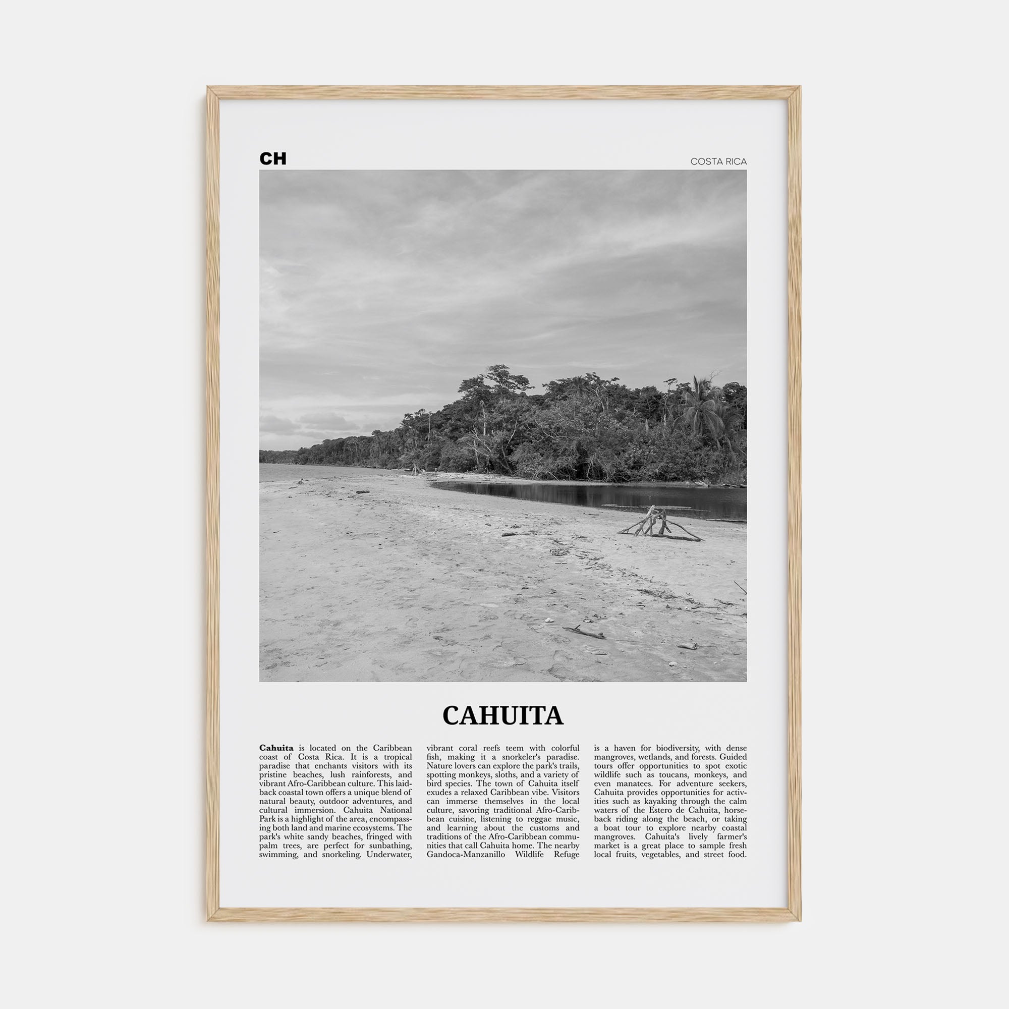 Cahuita Travel B&W Poster