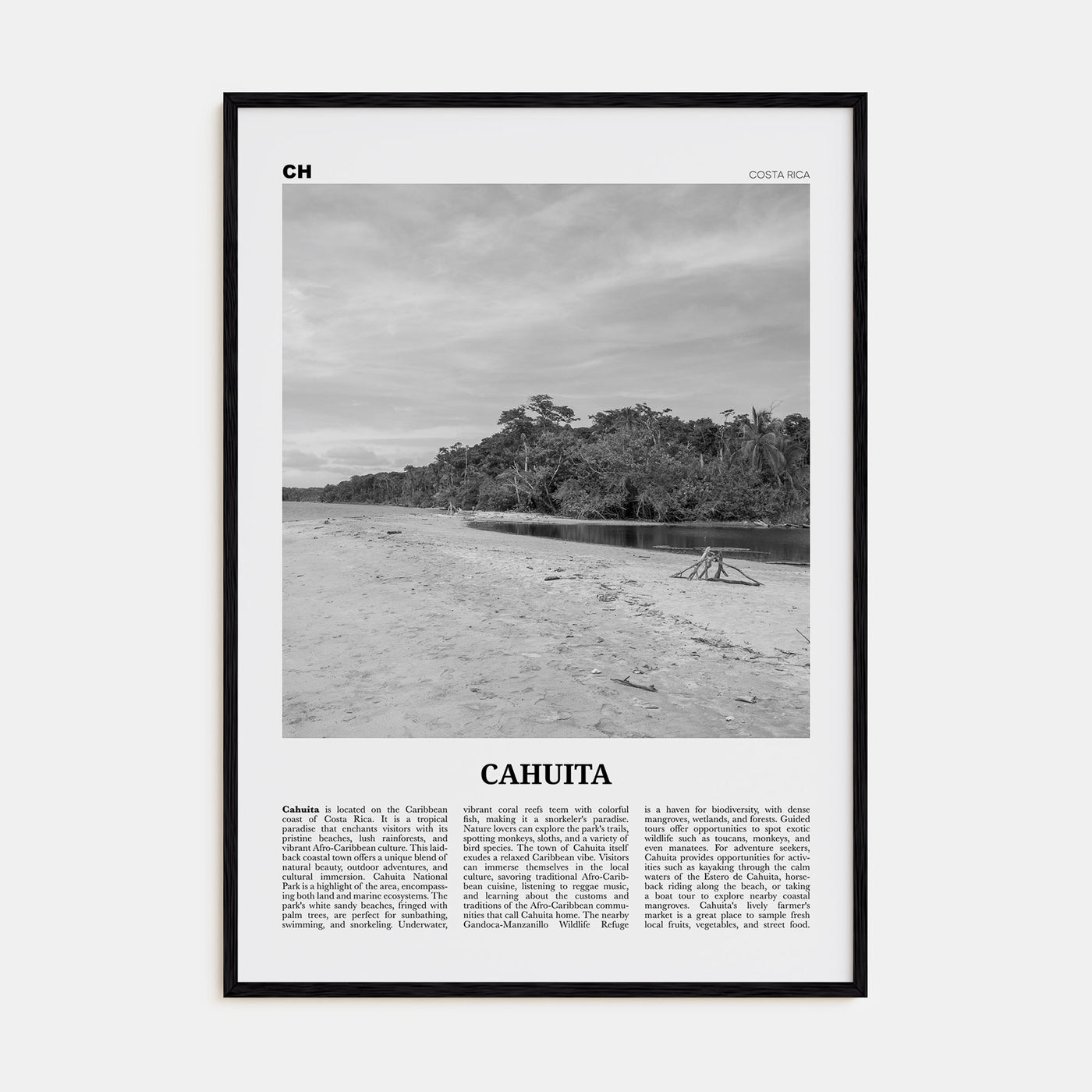 Cahuita Travel B&W Poster