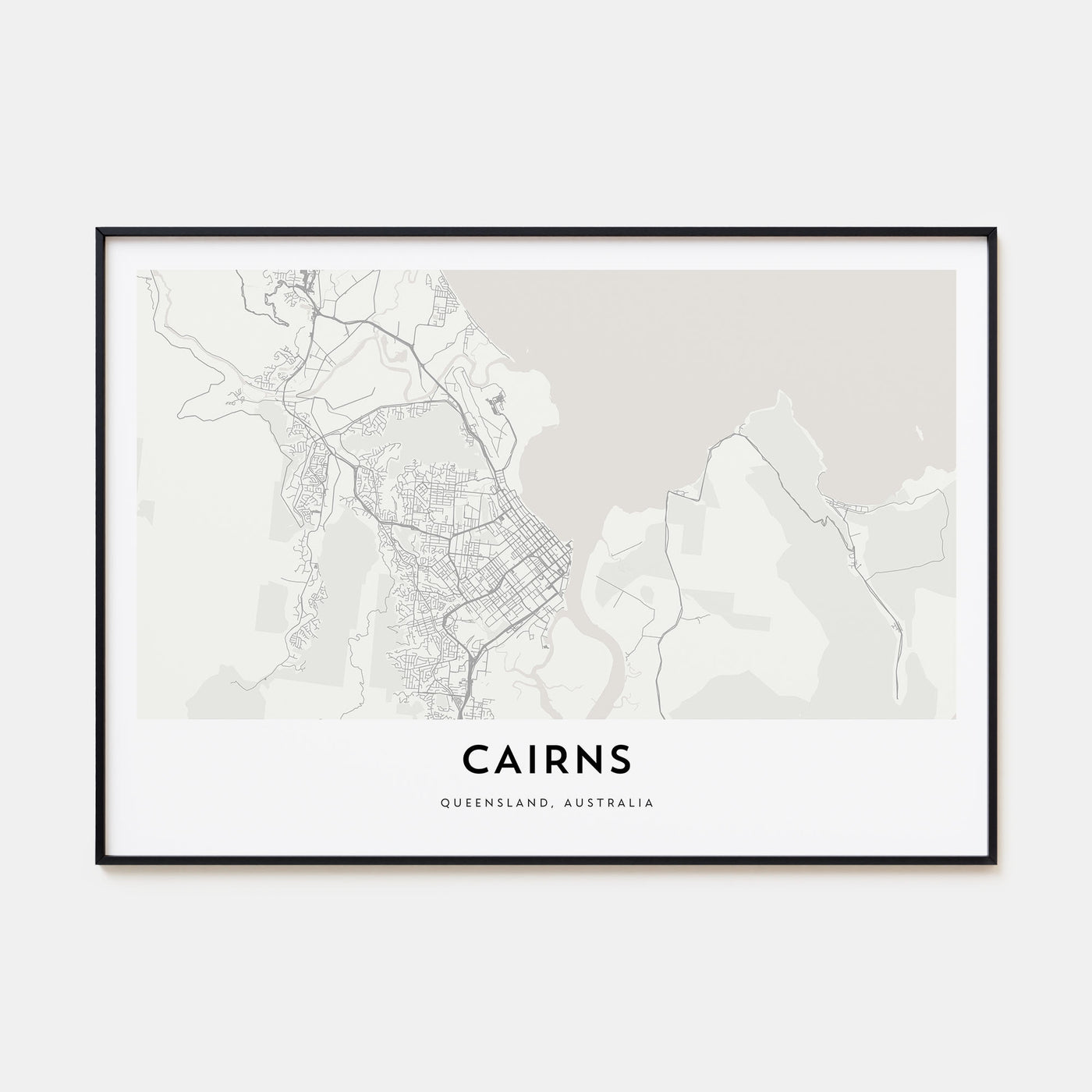 Cairns Map Landscape Poster