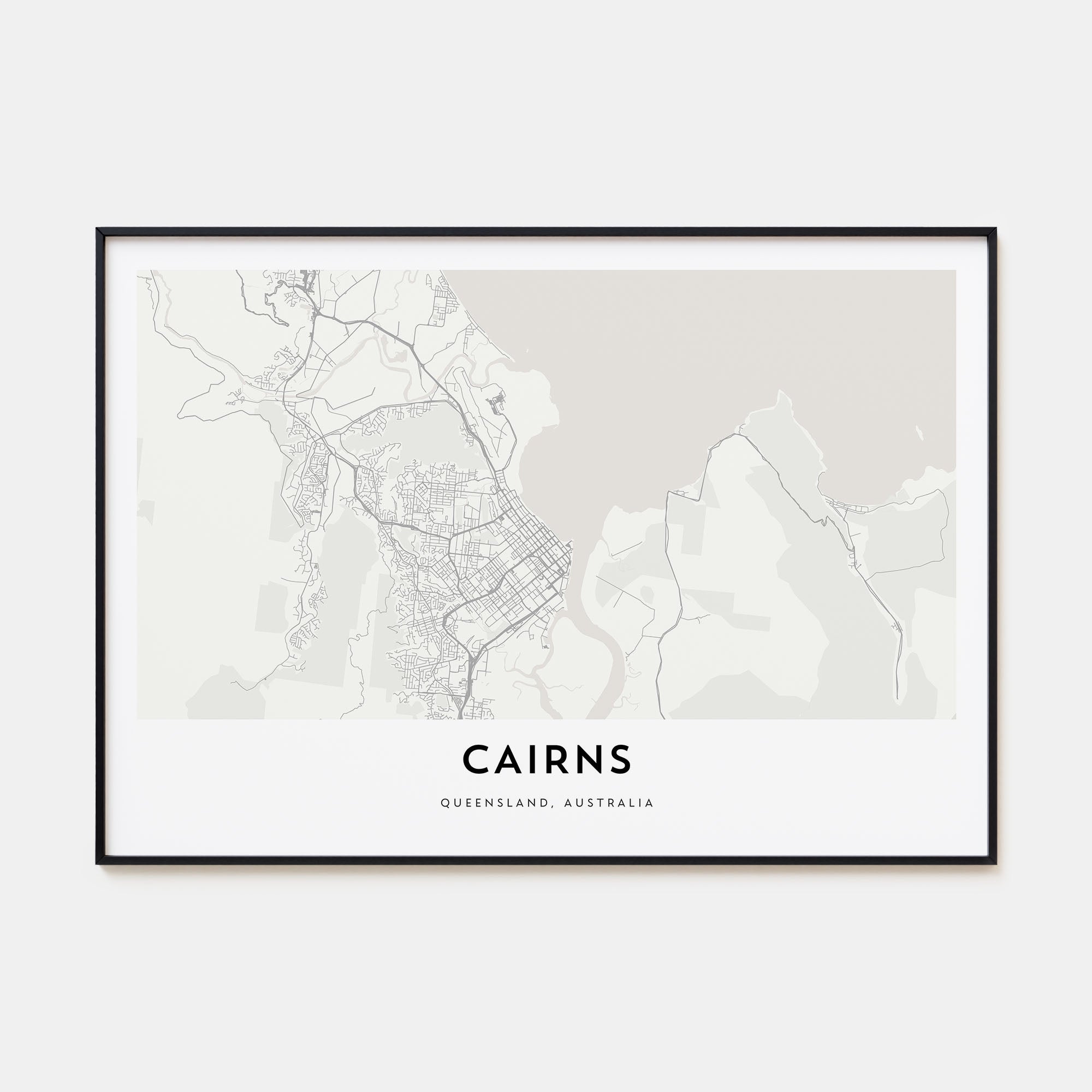 Cairns Map Landscape Poster