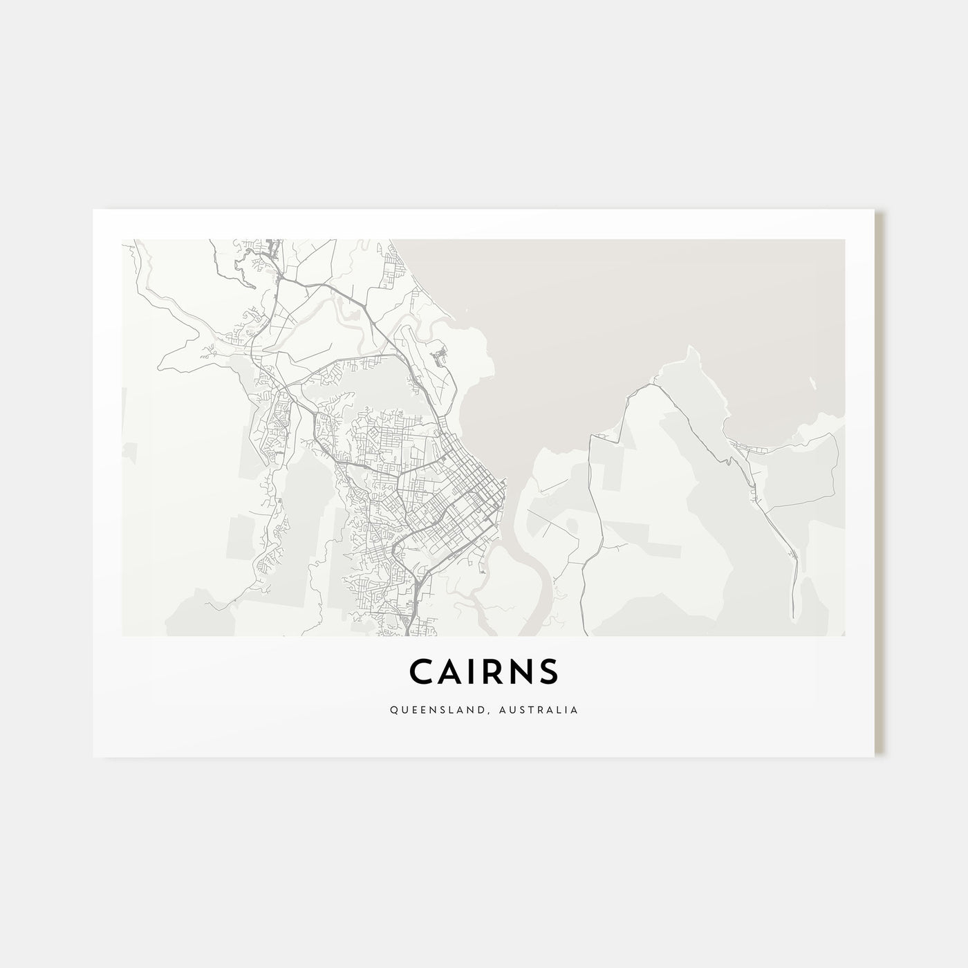 Cairns Map Landscape Poster