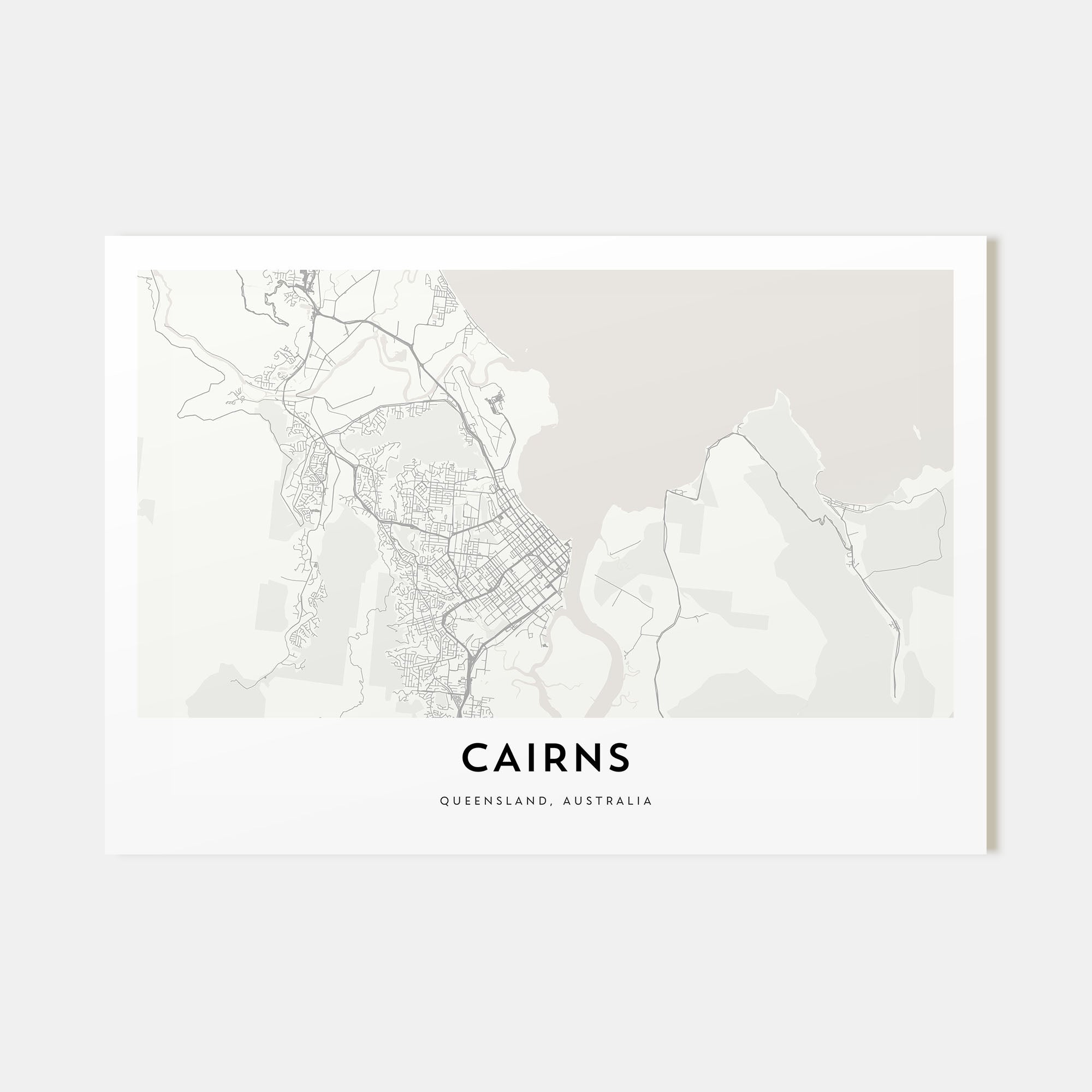 Cairns Map Landscape Poster