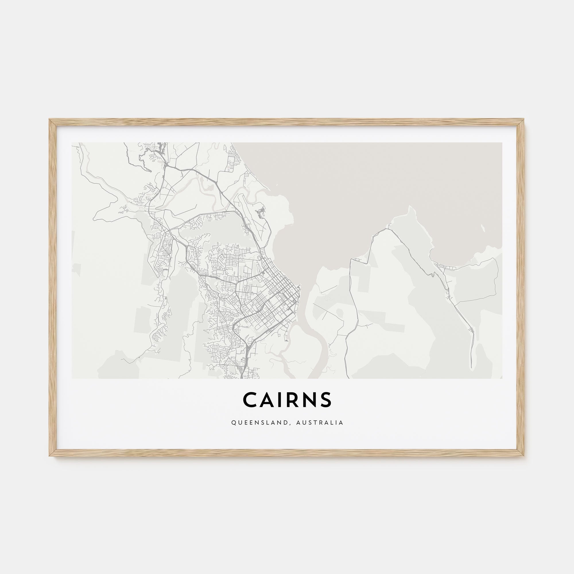 Cairns Map Landscape Poster