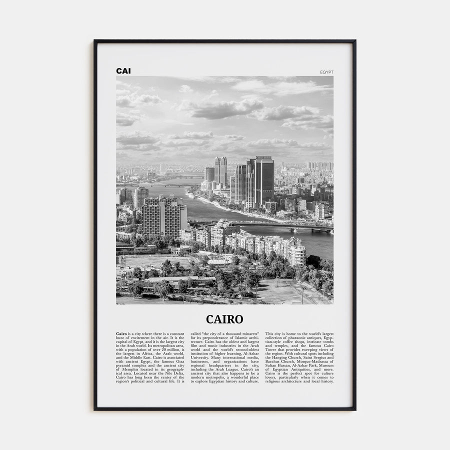 Cairo Travel B&W No 1 Poster