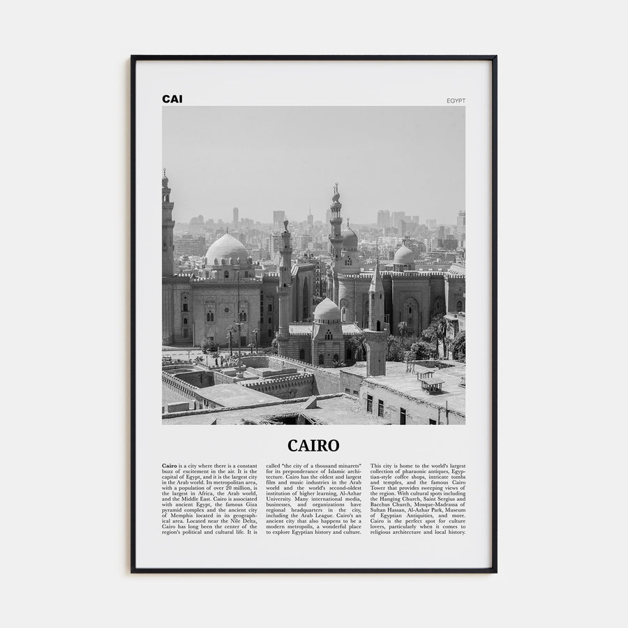 Cairo Travel B&W No 2 Poster