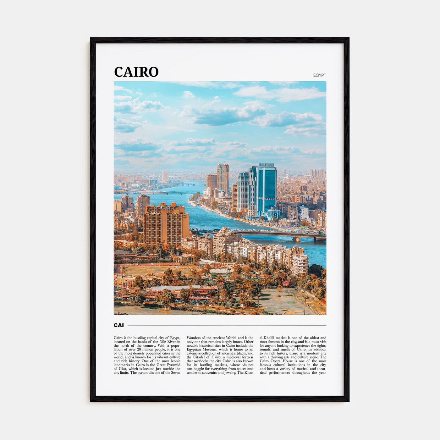 Cairo Travel Color Poster