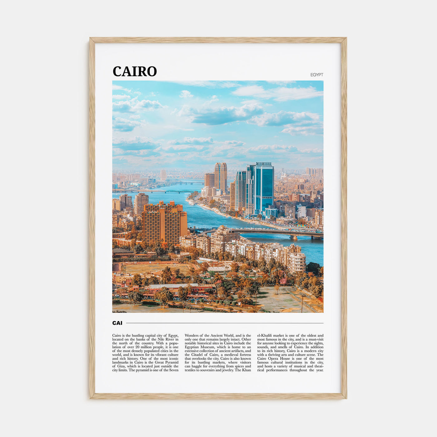 Cairo Travel Color Poster