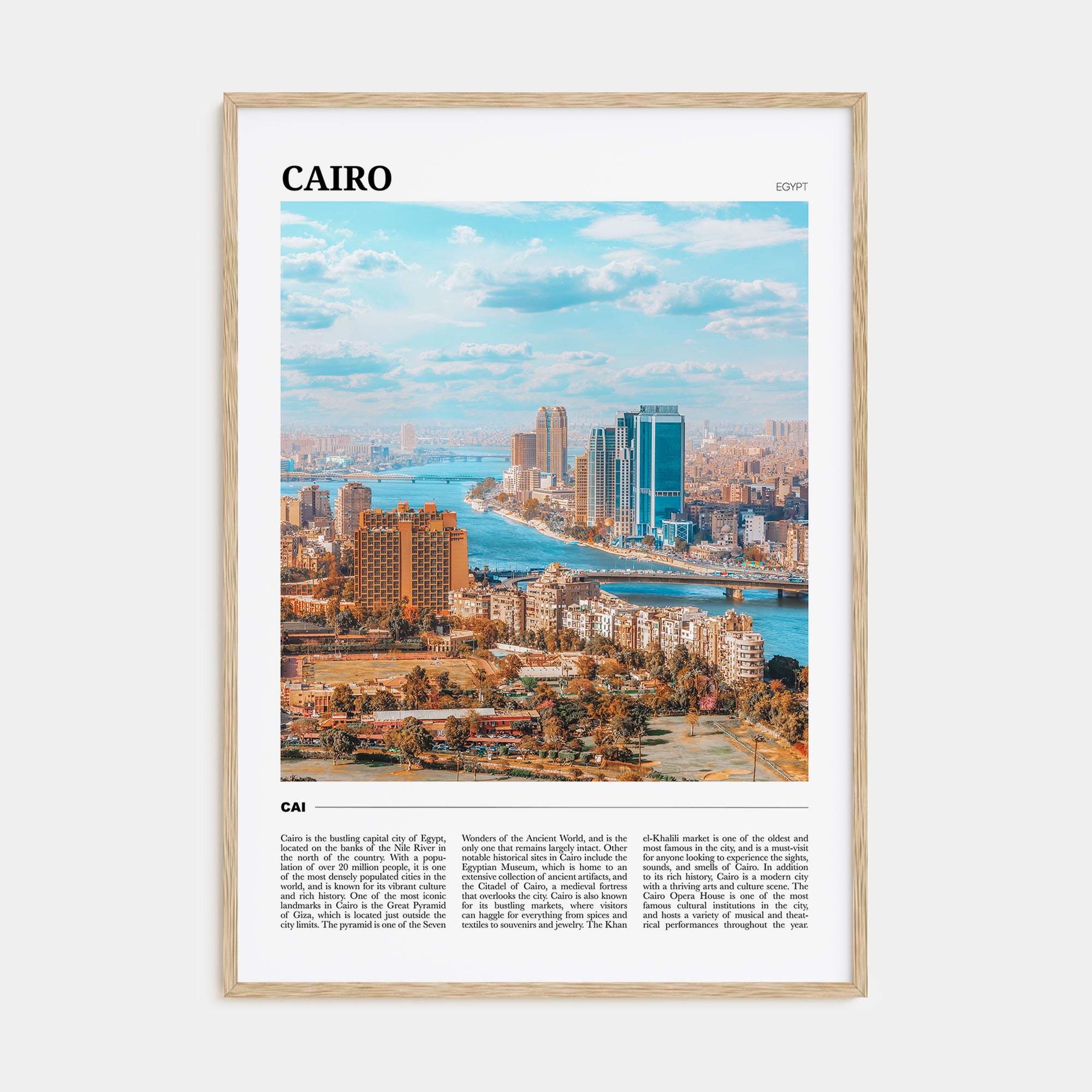Cairo Travel Color Poster