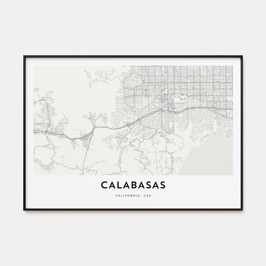 Calabasas Map Landscape Poster