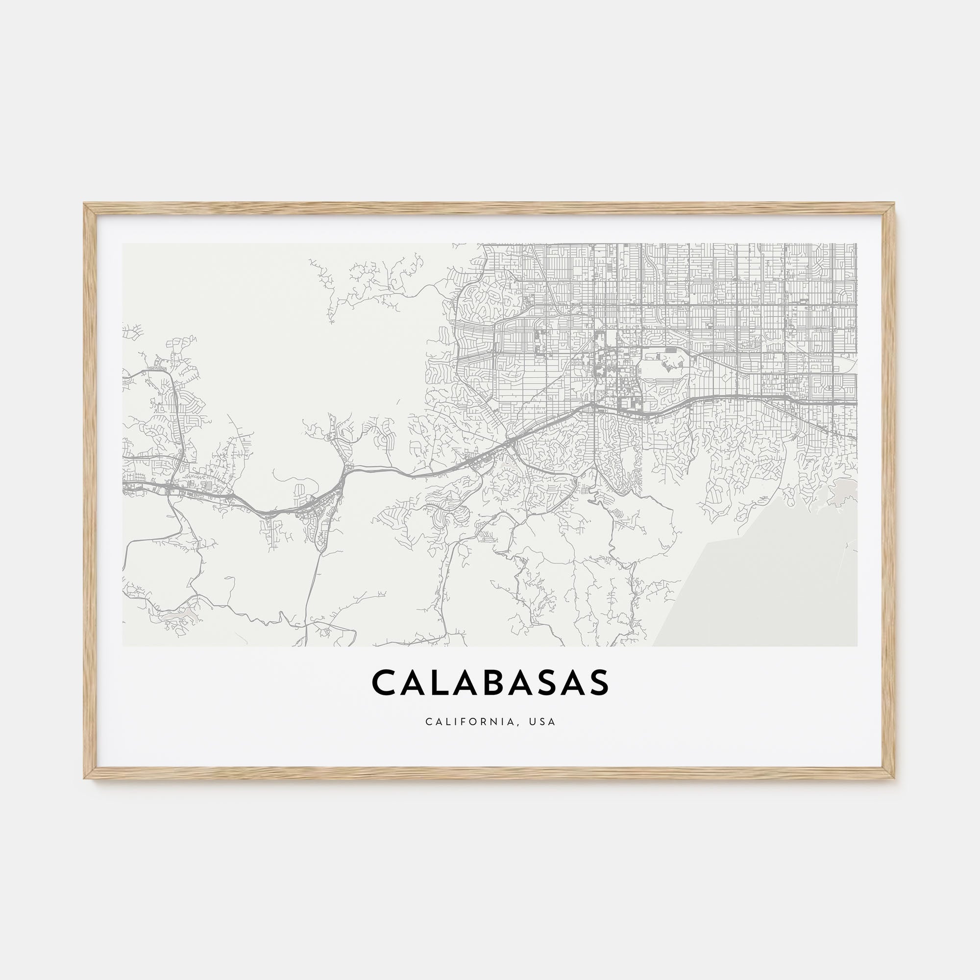 Calabasas Map Landscape Poster