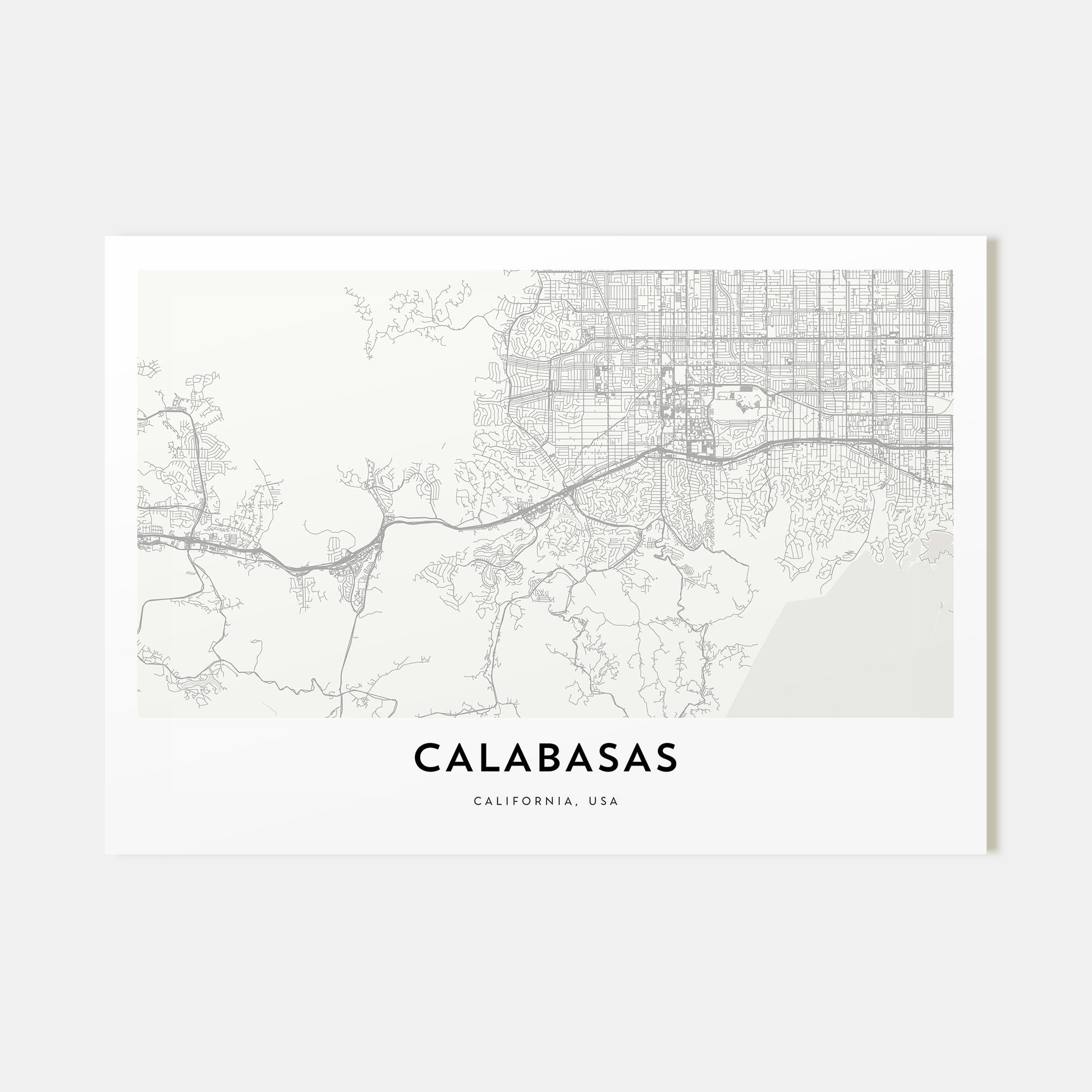 Calabasas Map Landscape Poster