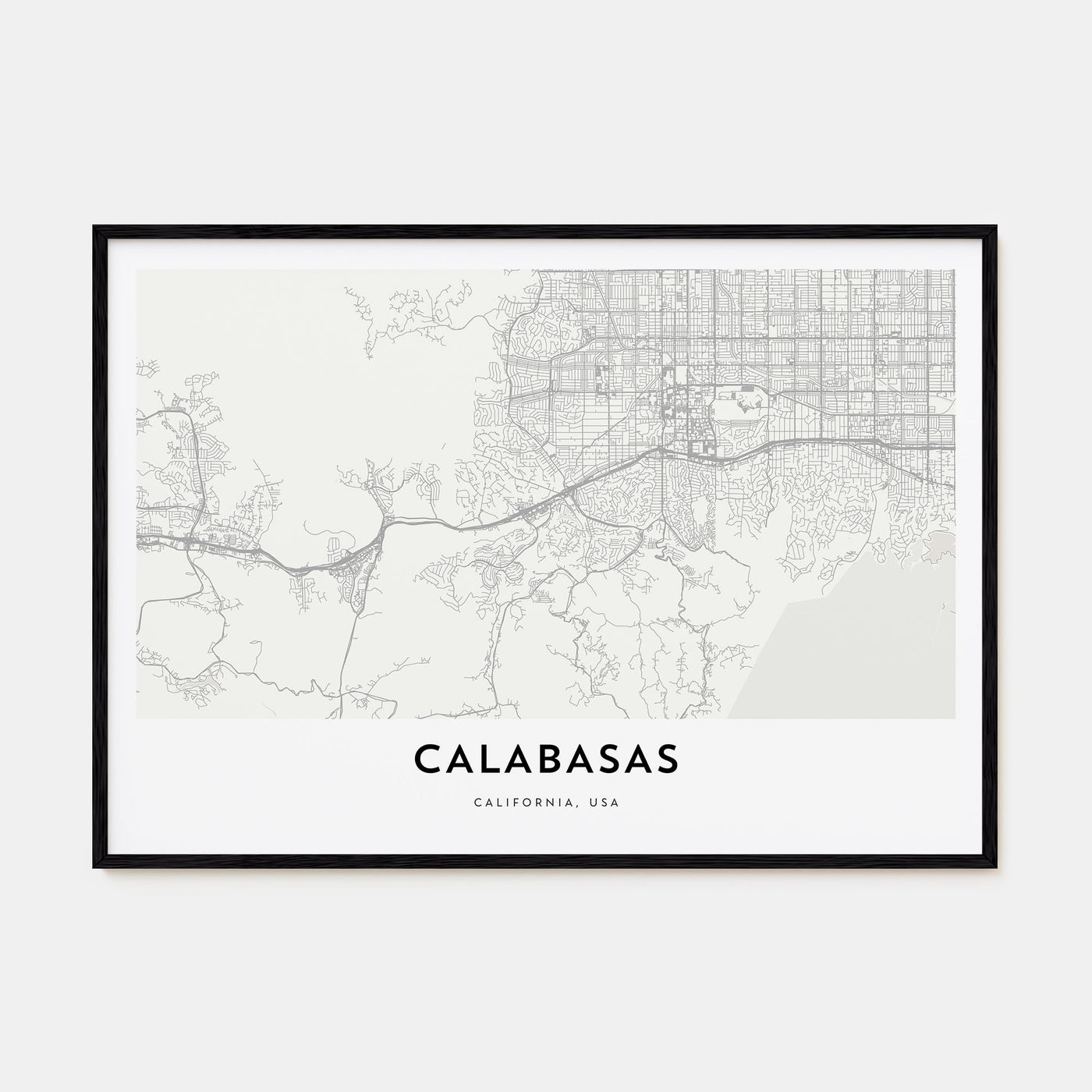 Calabasas Map Landscape Poster