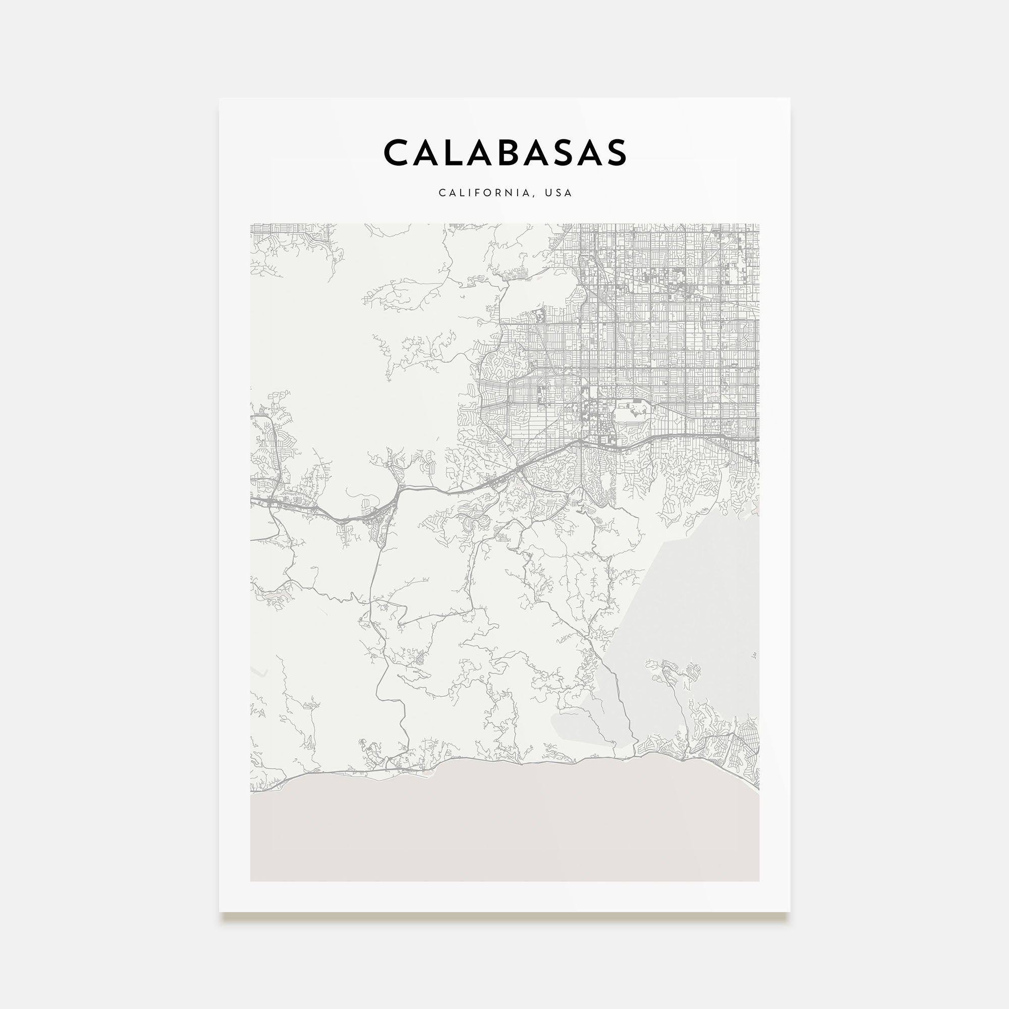 Calabasas Map Portrait Poster