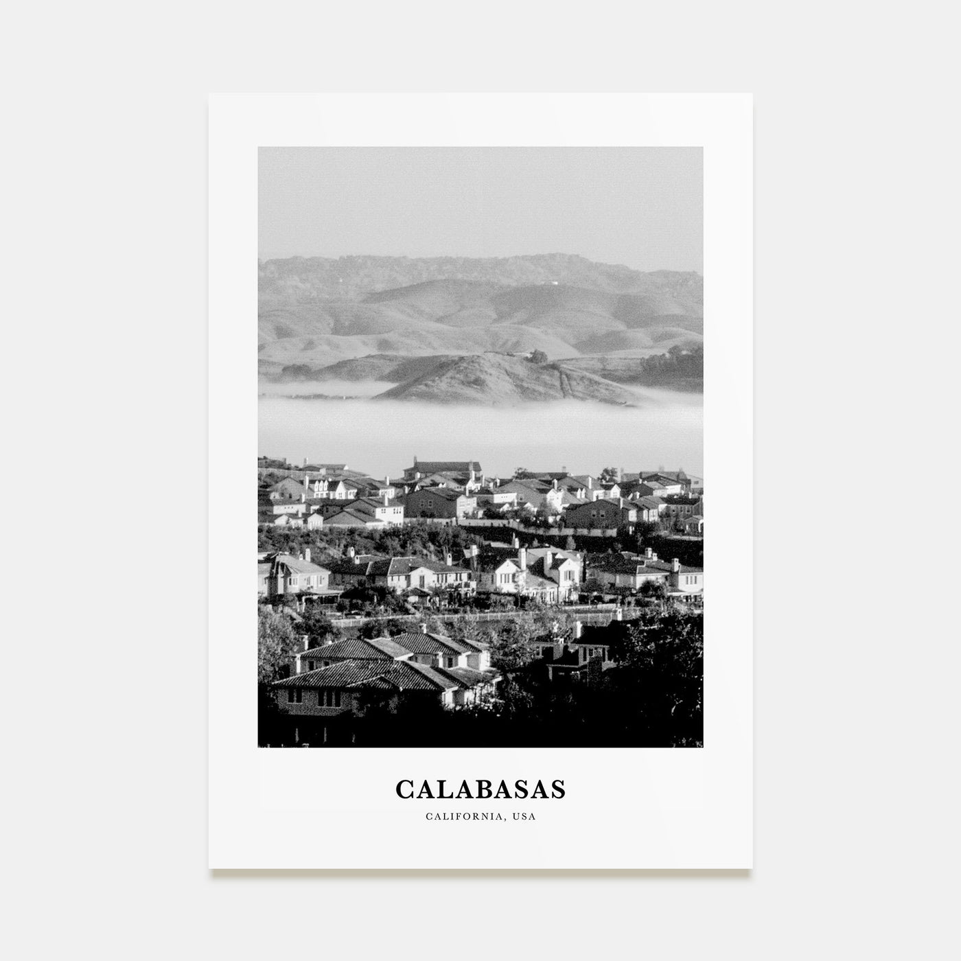 Calabasas Portrait B&W Poster