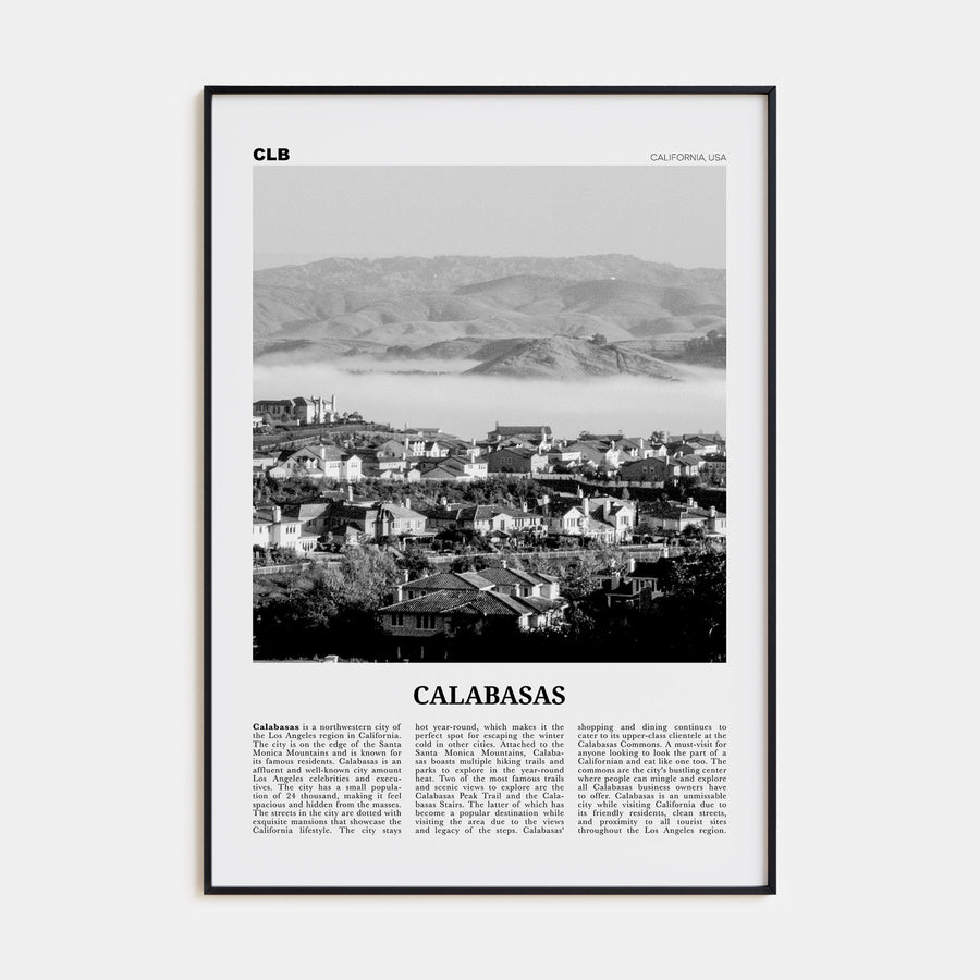 Calabasas Travel B&W Poster