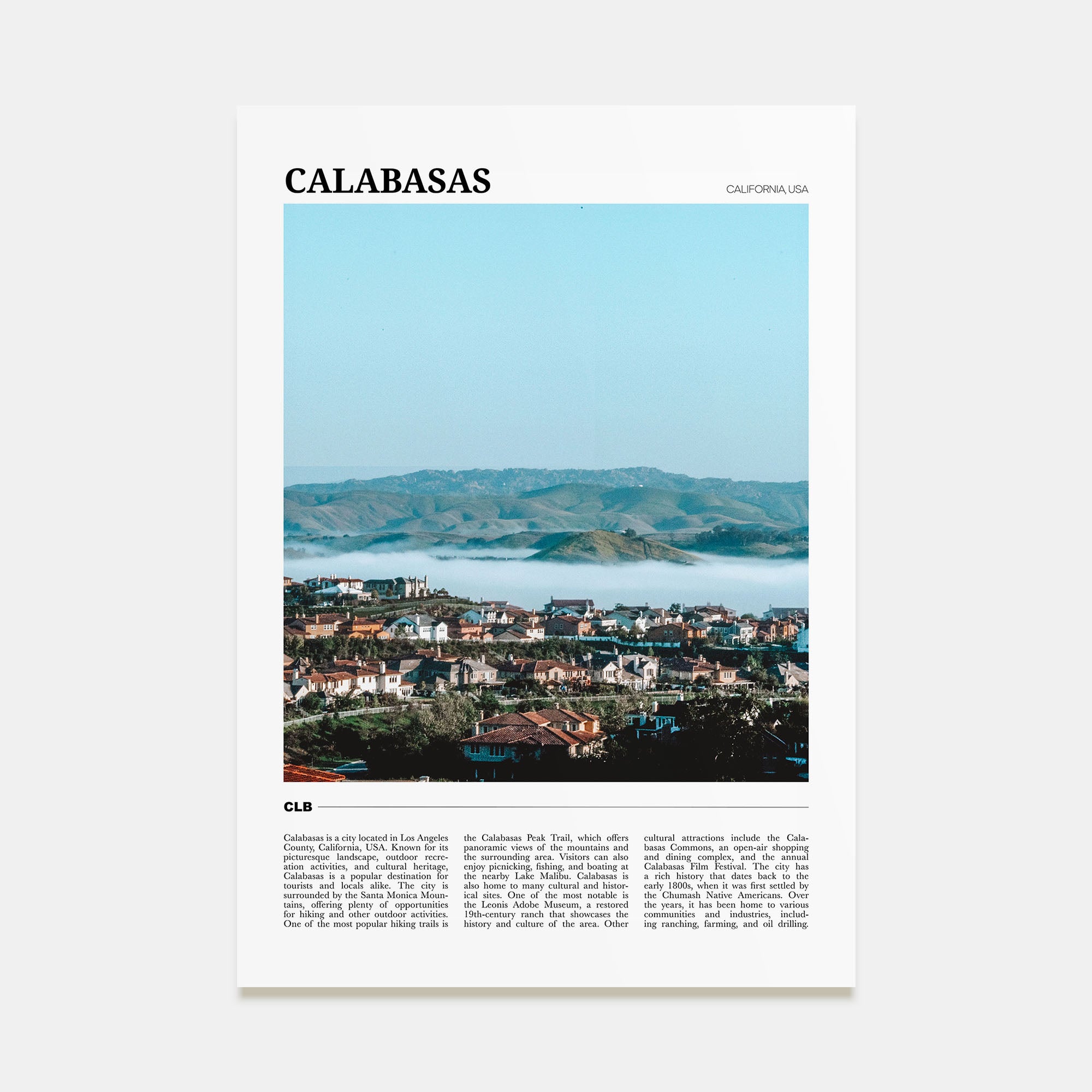 Calabasas Travel Color Poster
