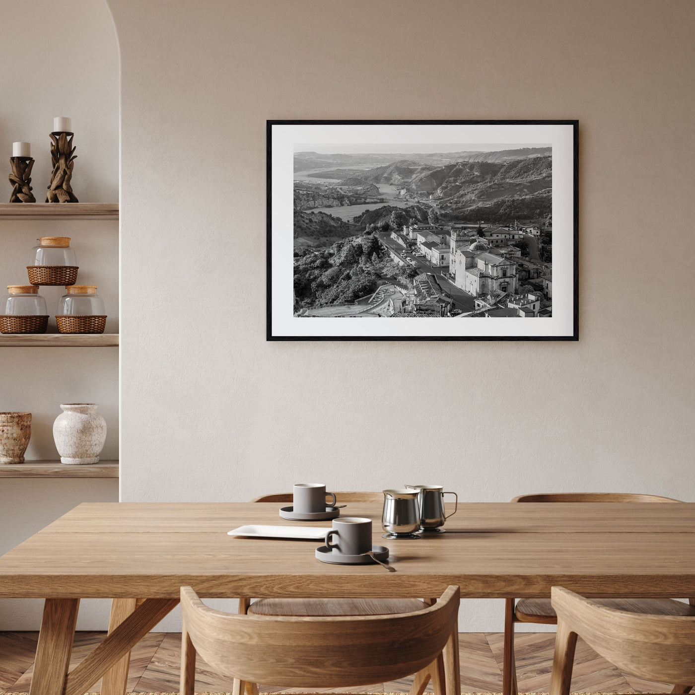 Calabria Landscape B&W Poster