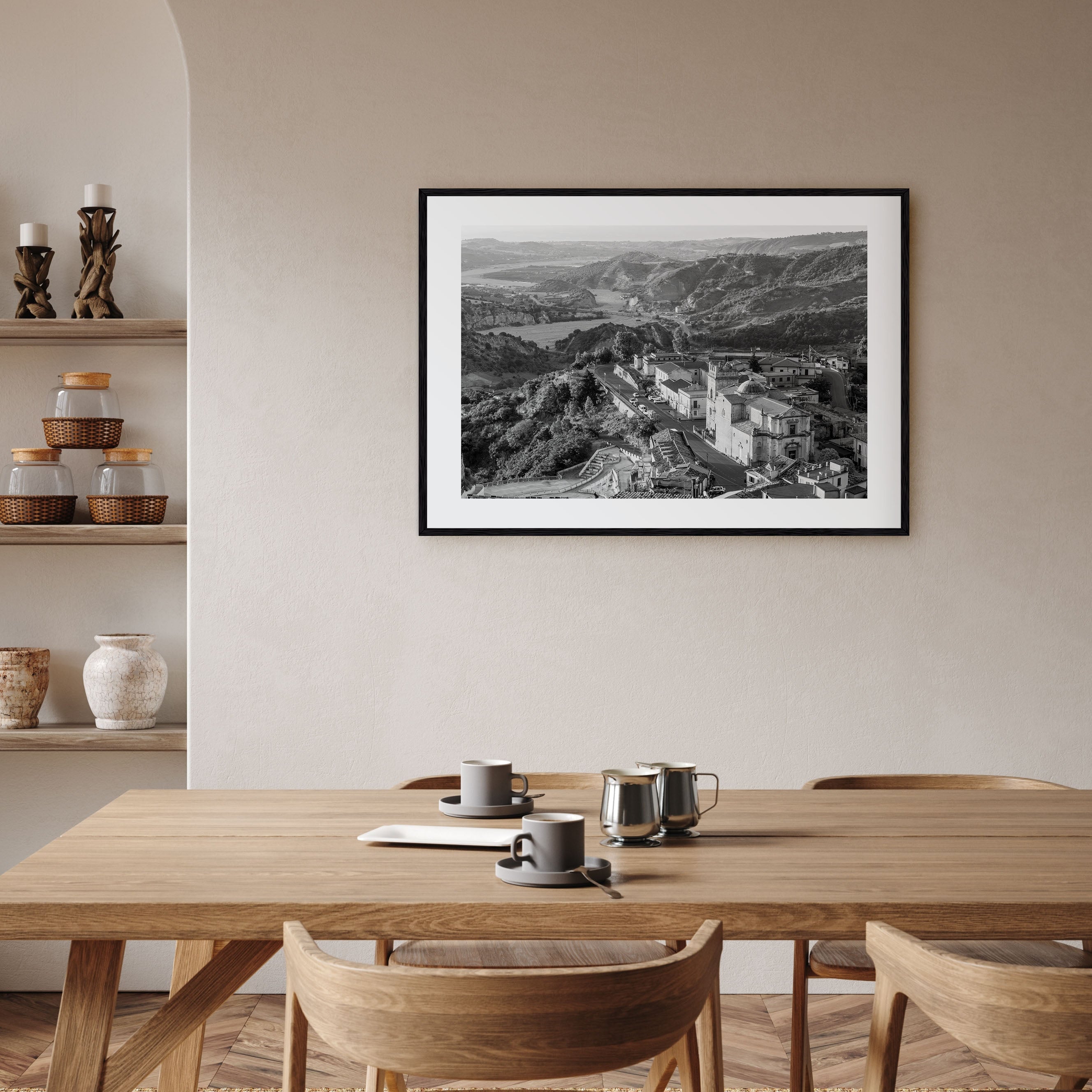 Calabria Landscape B&W Poster
