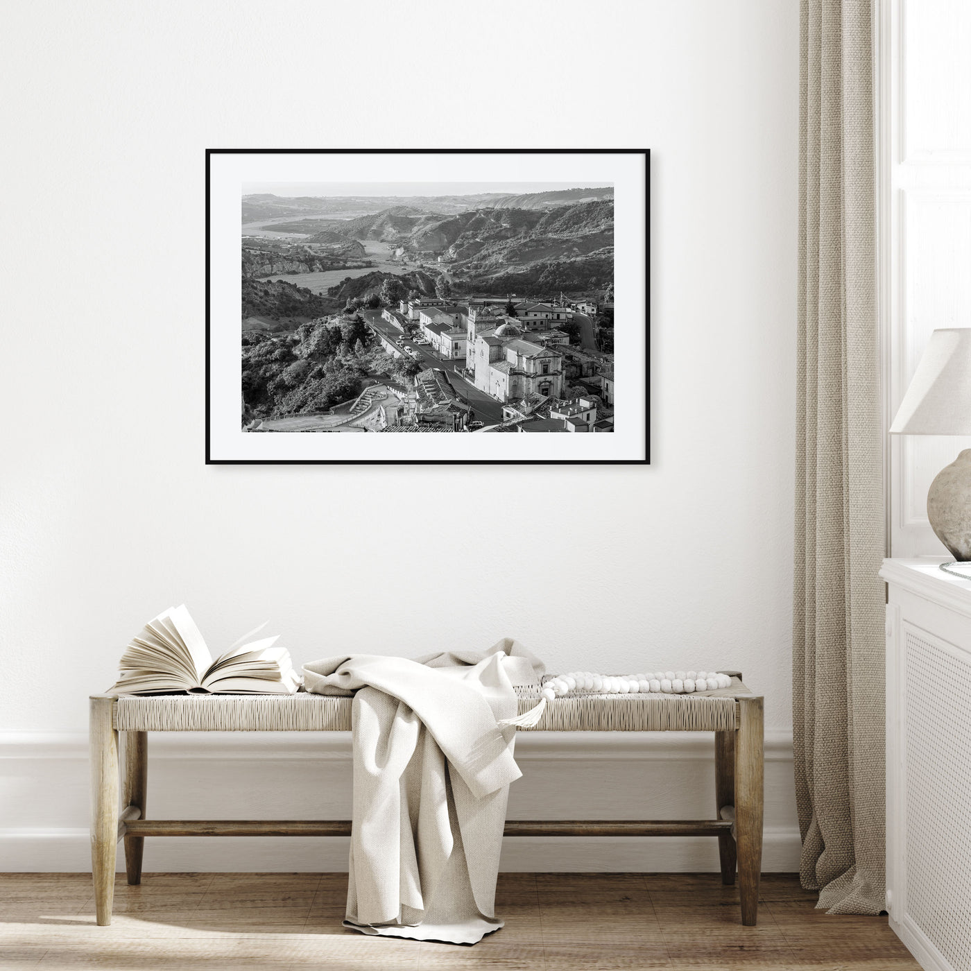 Calabria Landscape B&W Poster
