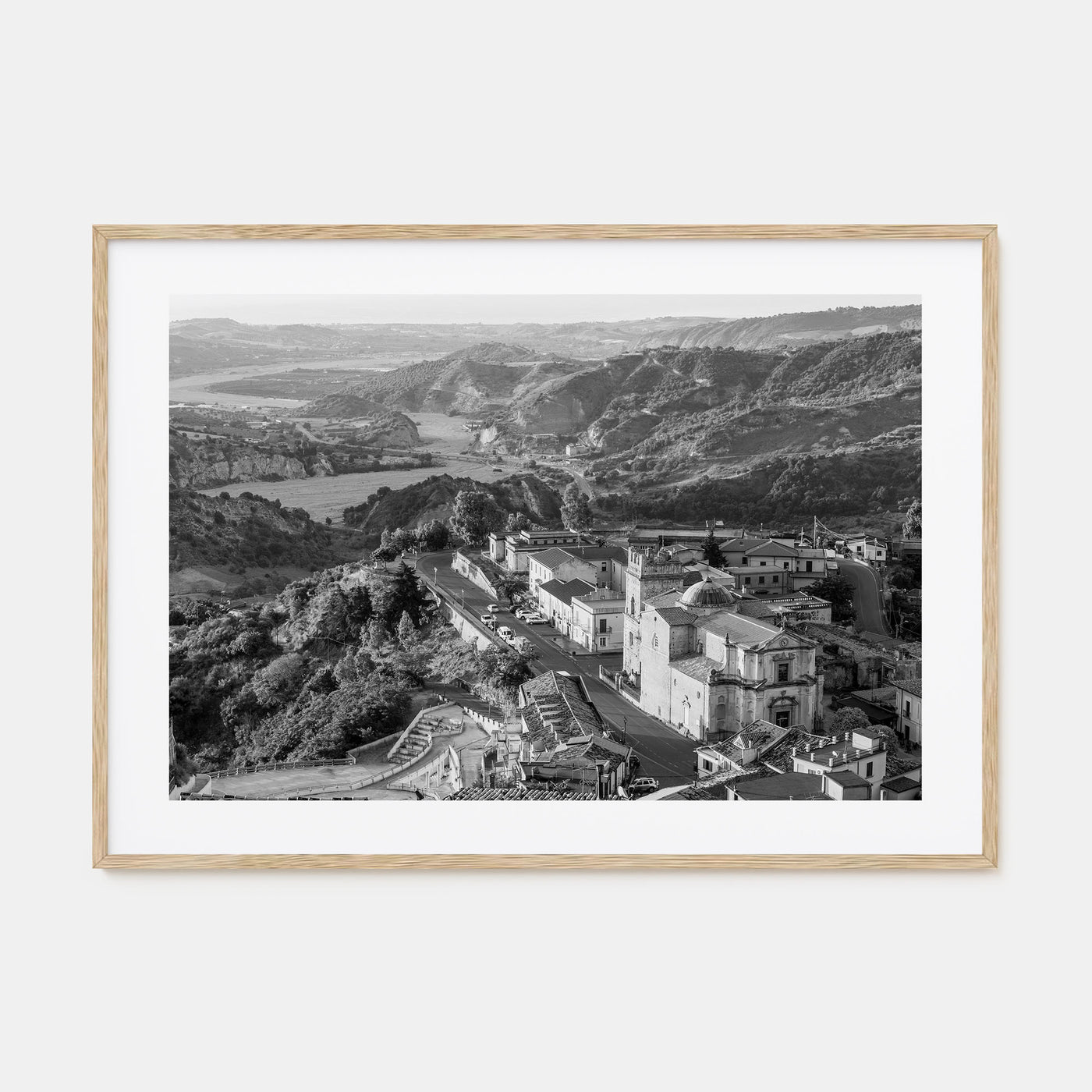 Calabria Landscape B&W Poster