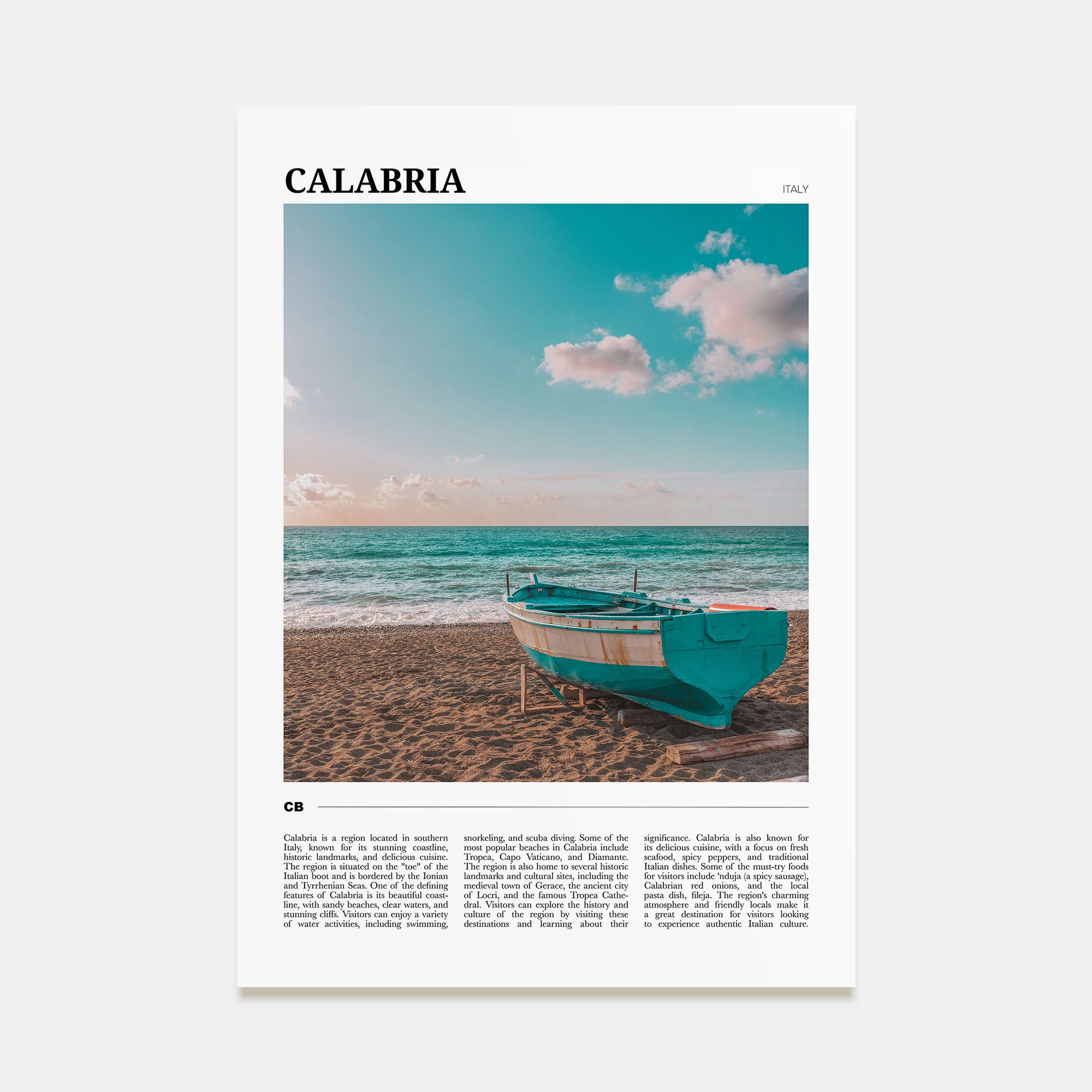 Calabria Travel Color No 1 Poster