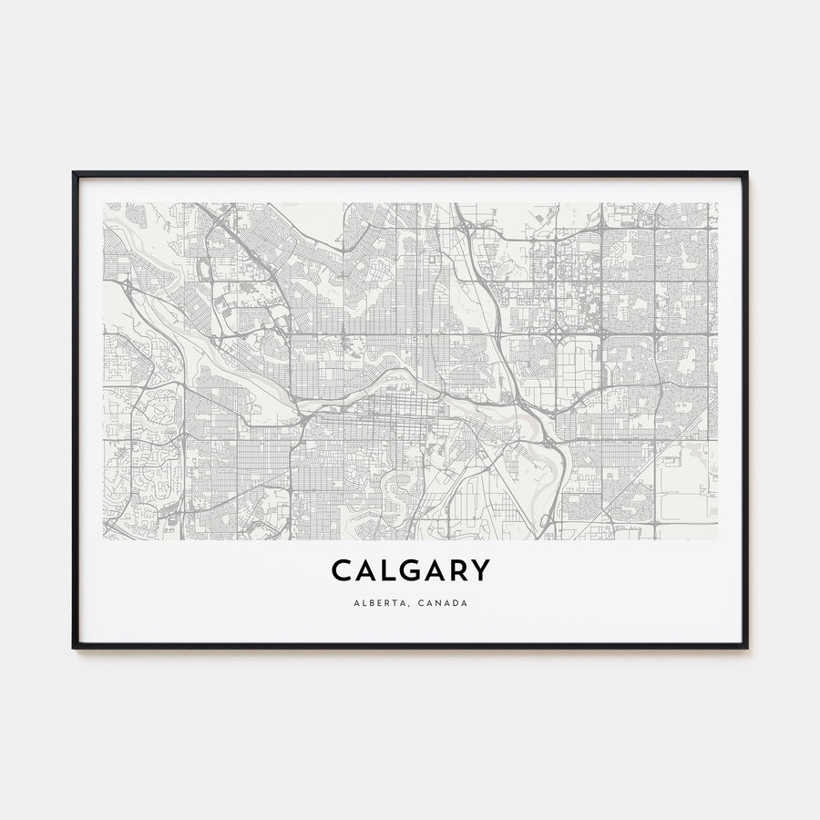 Calgary Map Landscape Poster