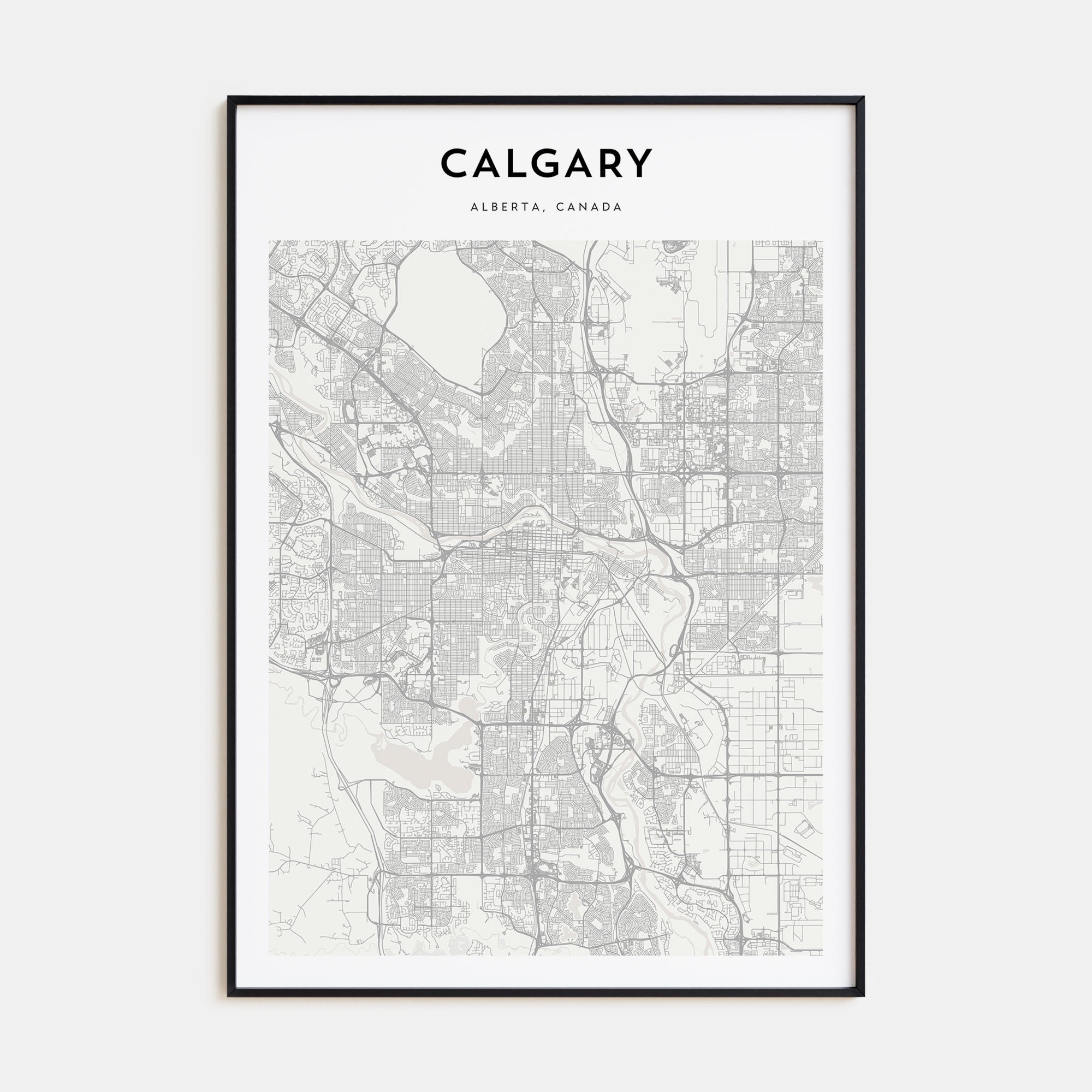 Calgary Map Portrait Poster