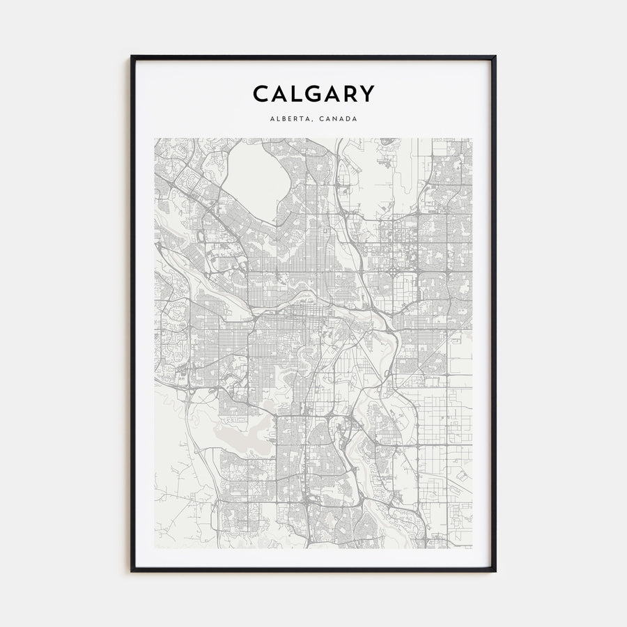 Calgary Map Portrait Poster