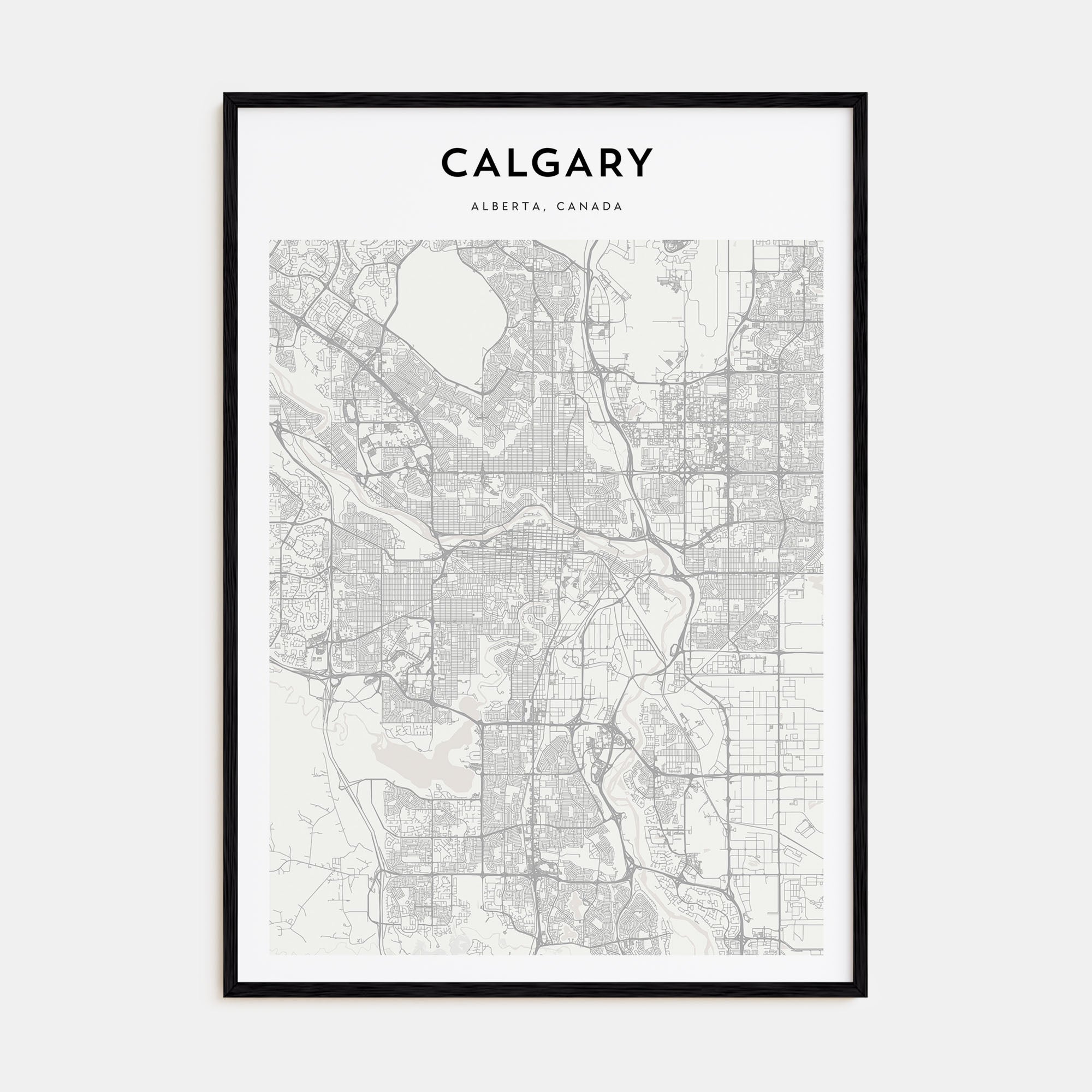 Calgary Map Portrait Poster