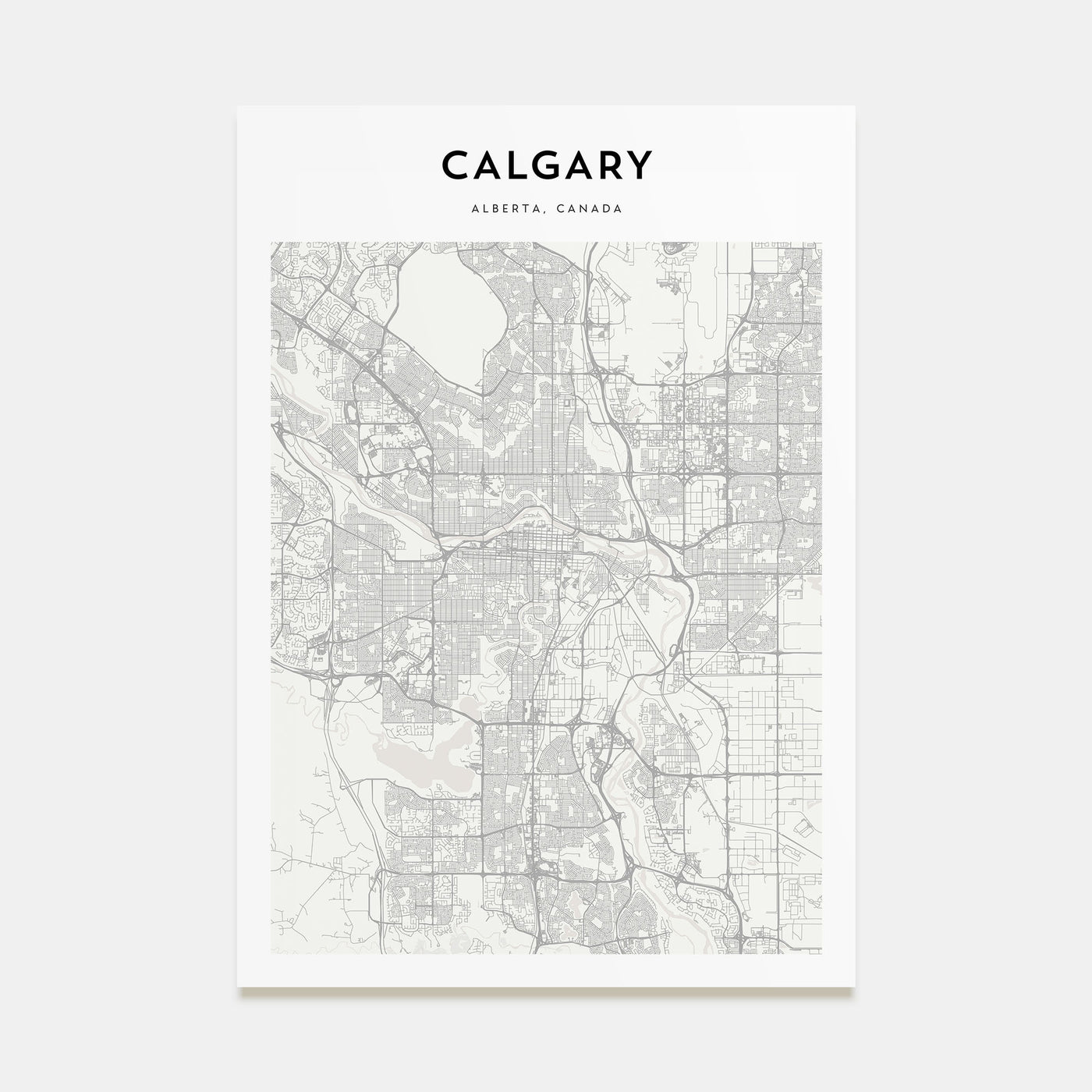 Calgary Map Portrait Poster