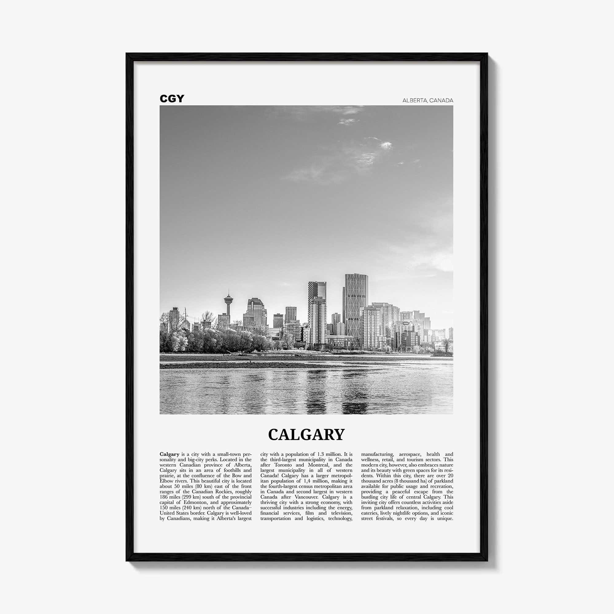 Calgary Print Black and White No 1, Calgary Wall Art, Calgary Poster, Calgary Photo, Calgary Wall Decor, Alberta, Canada, North America